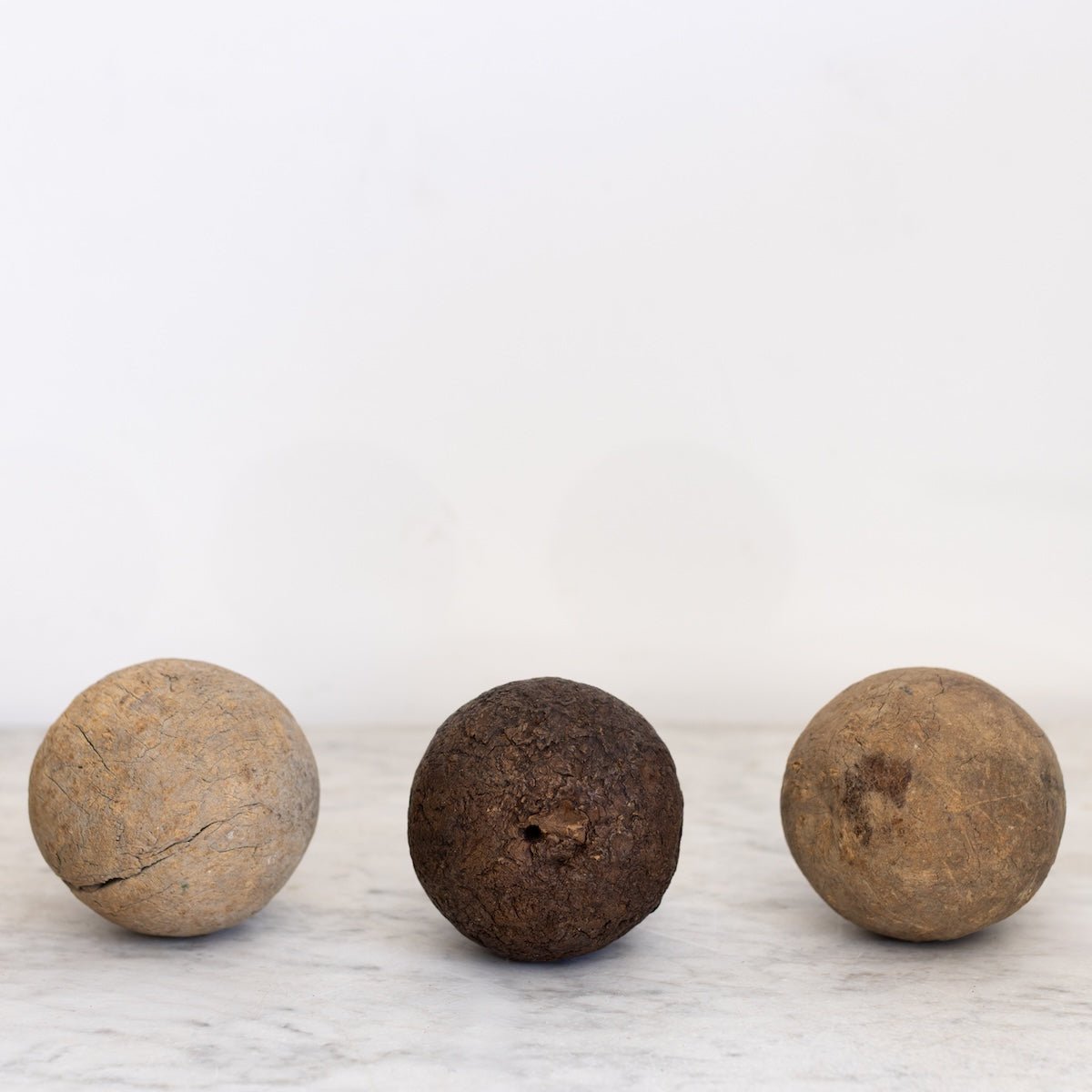 Trio of Antique Wood Game Balls - elsie green - decor