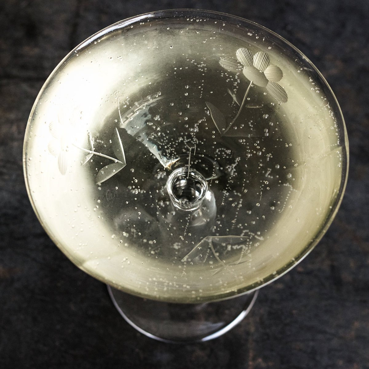 Trio Of Etched Champagne Coupes - elsie green - The French Kitchen