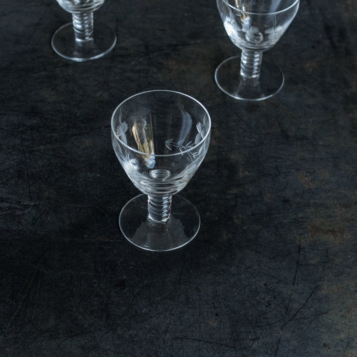 Trio of Etched Strawberry Glasses - elsie green - The French Kitchen