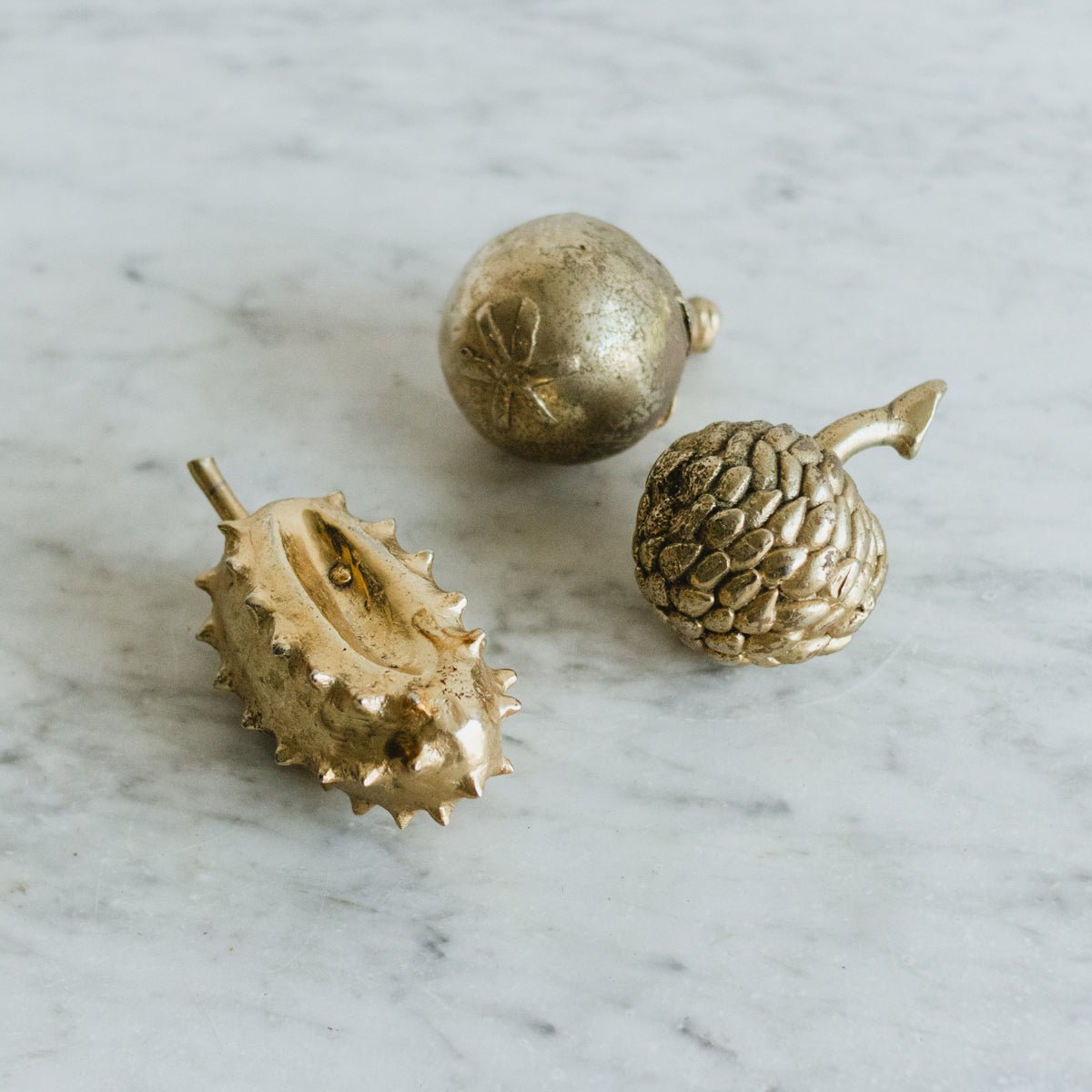Trio Of Gilded Tropical Fruits - elsie green - decor
