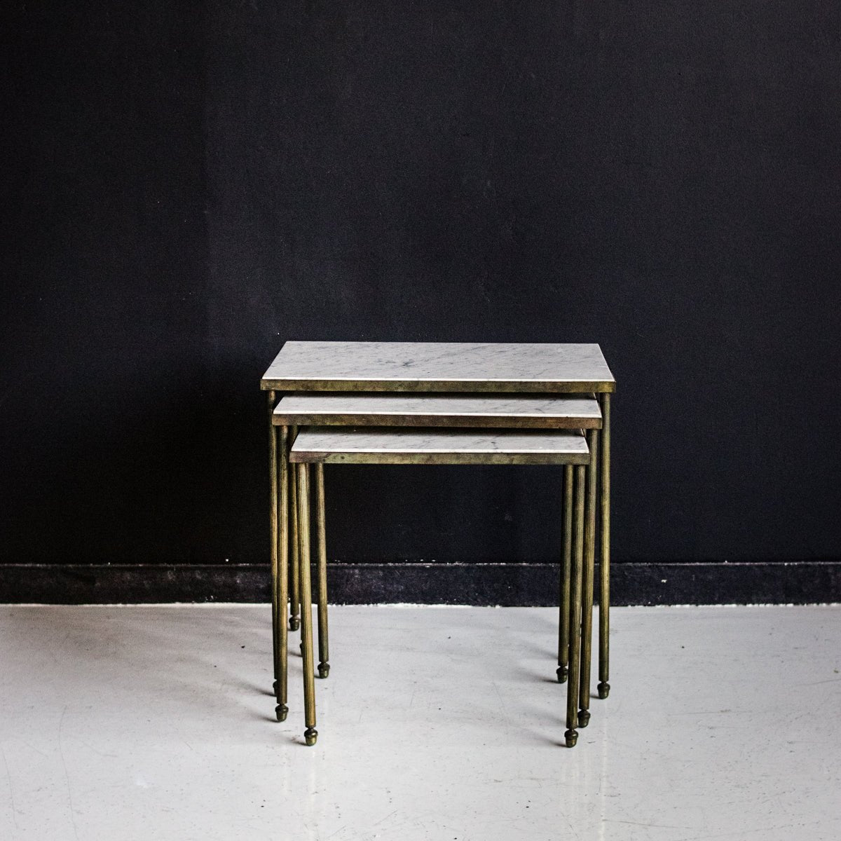 Trio of Petite Marble Side Tables - elsie green - furniture