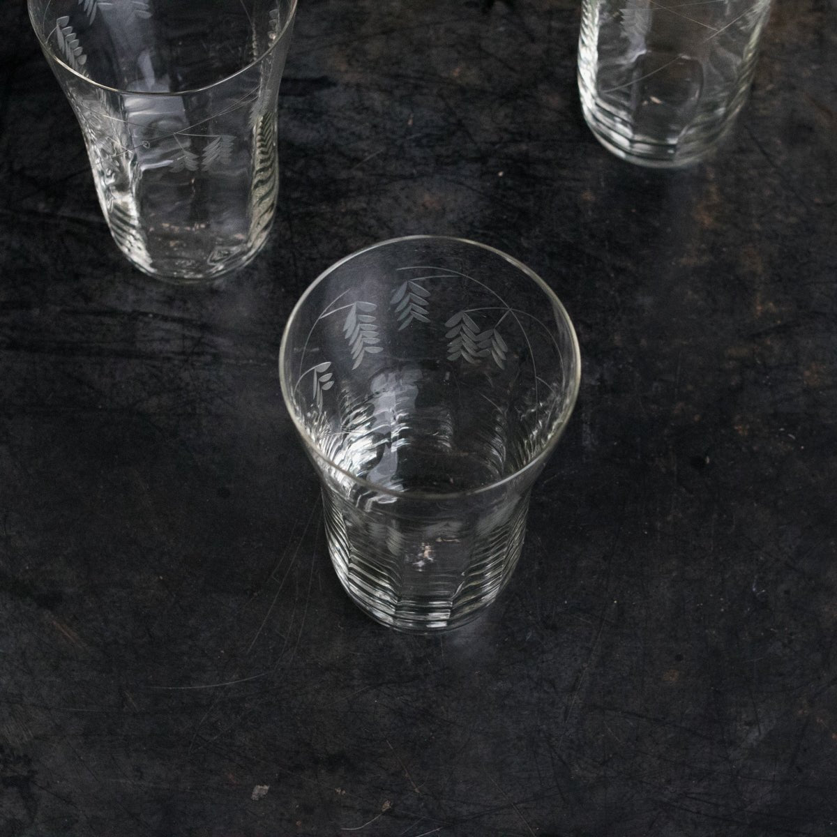 Trio Of Thin Etched Tumblers - elsie green - The French Kitchen