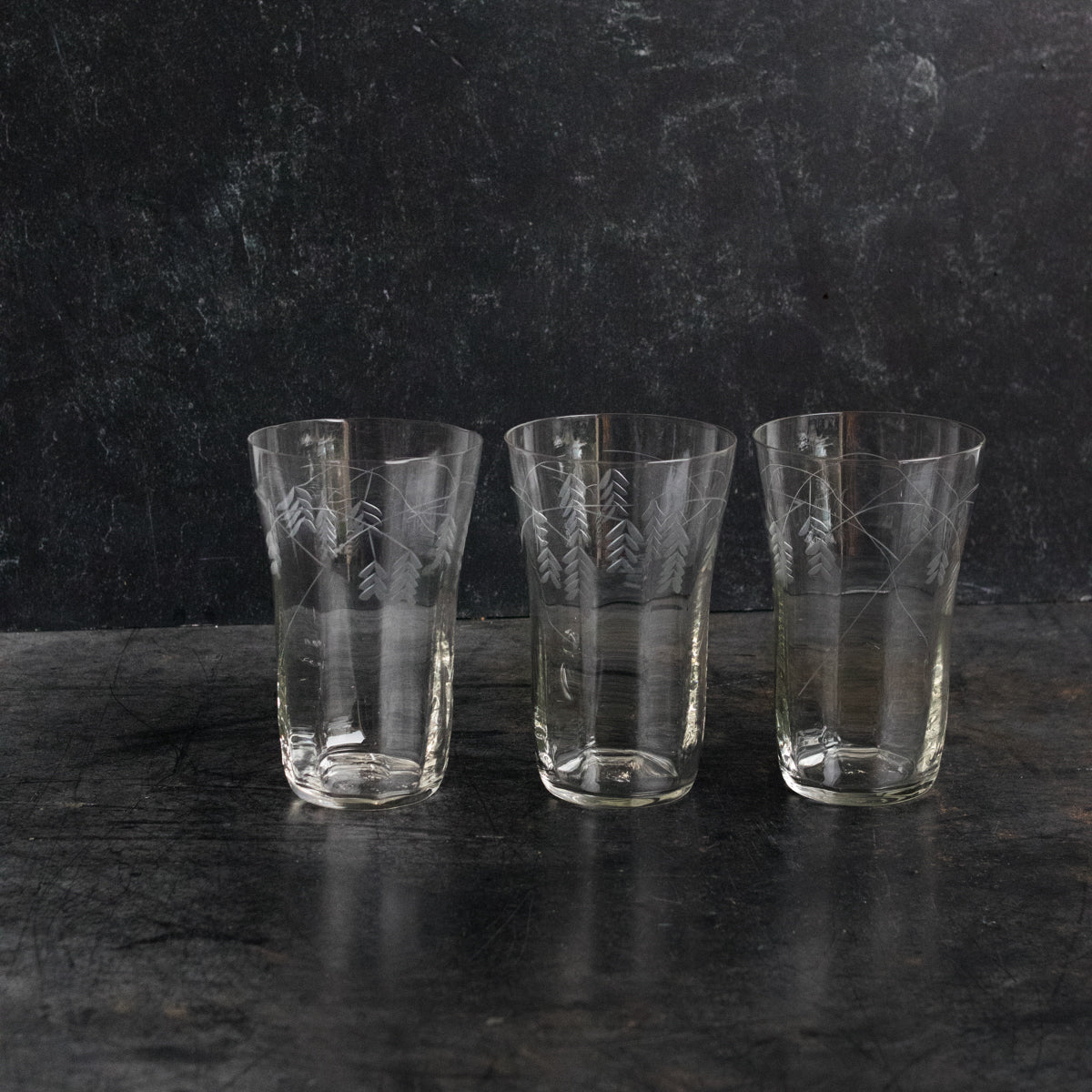 Trio Of Thin Etched Tumblers - elsie green - The French Kitchen