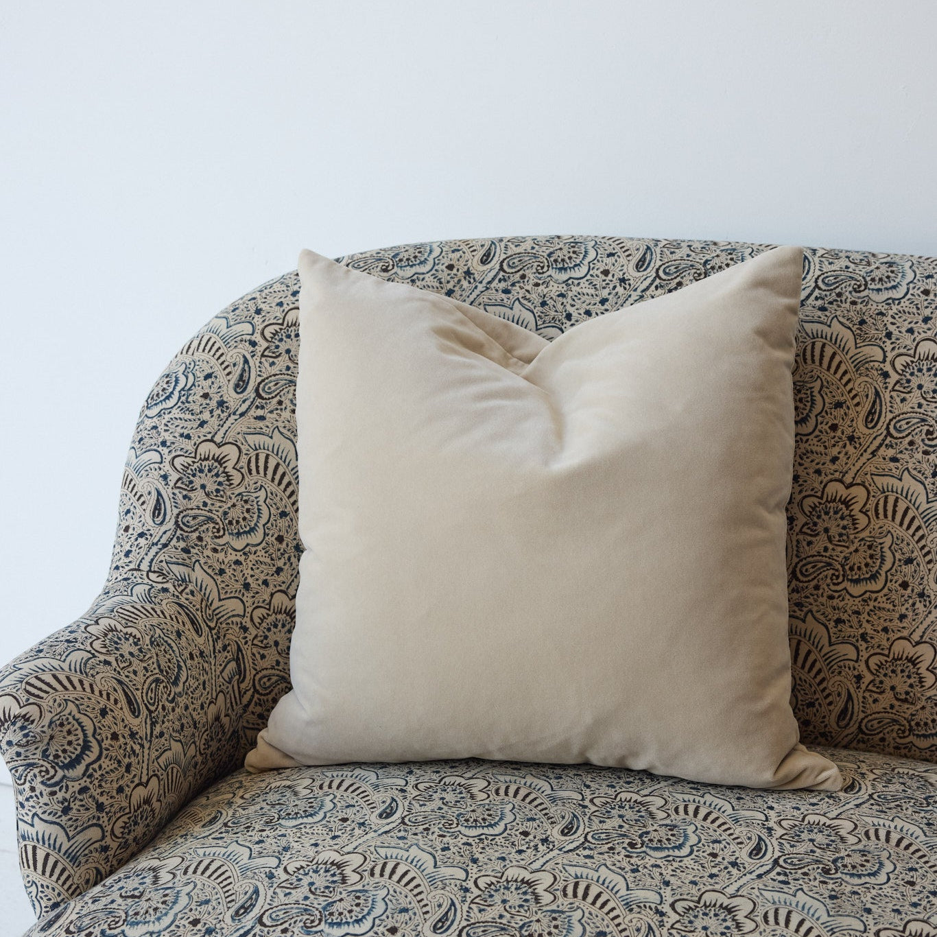 Upholstered Vintage Crapaud Settee | Alexandra Indigo - elsie green - Furniture