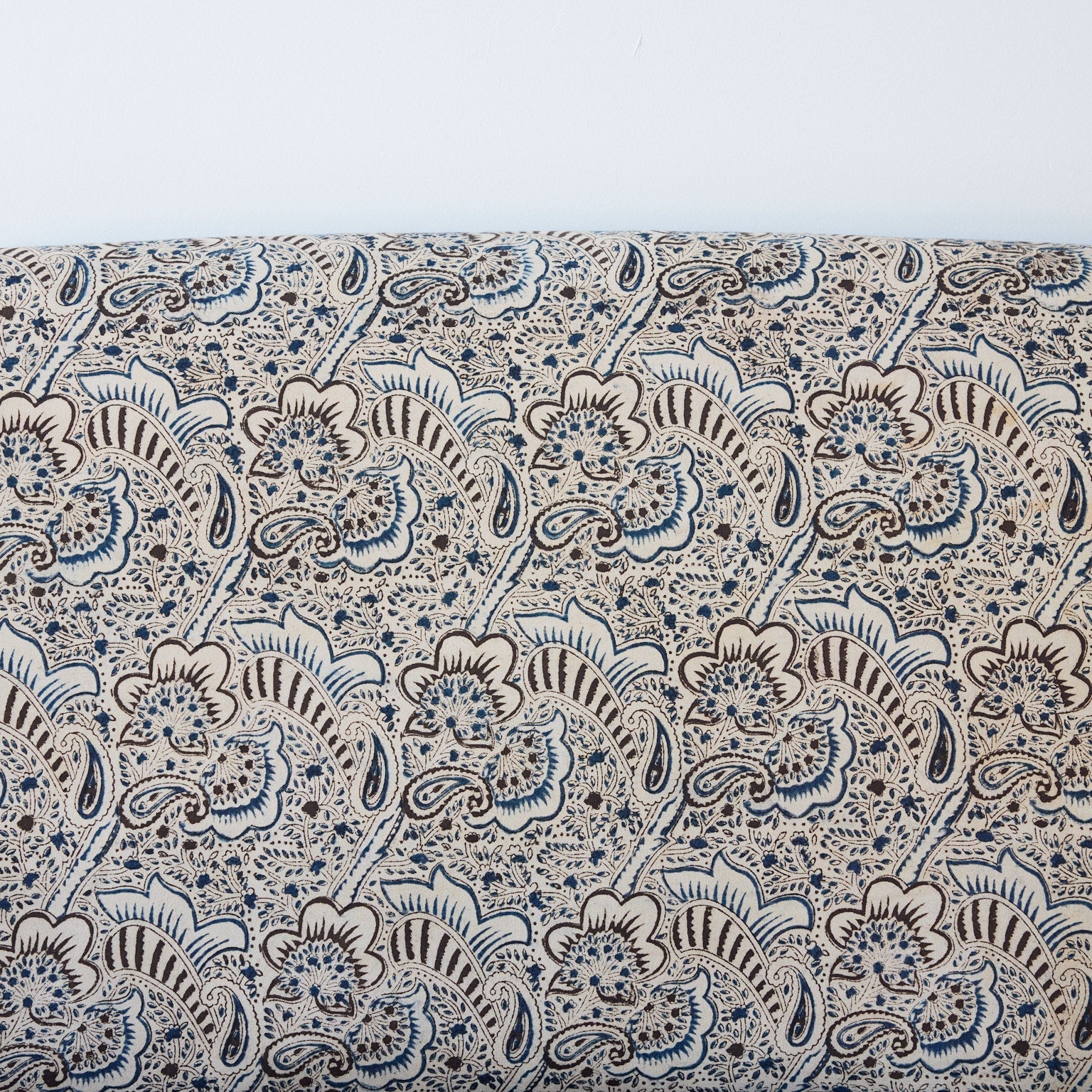 Upholstered Vintage Crapaud Settee | Alexandra Indigo - elsie green - Furniture