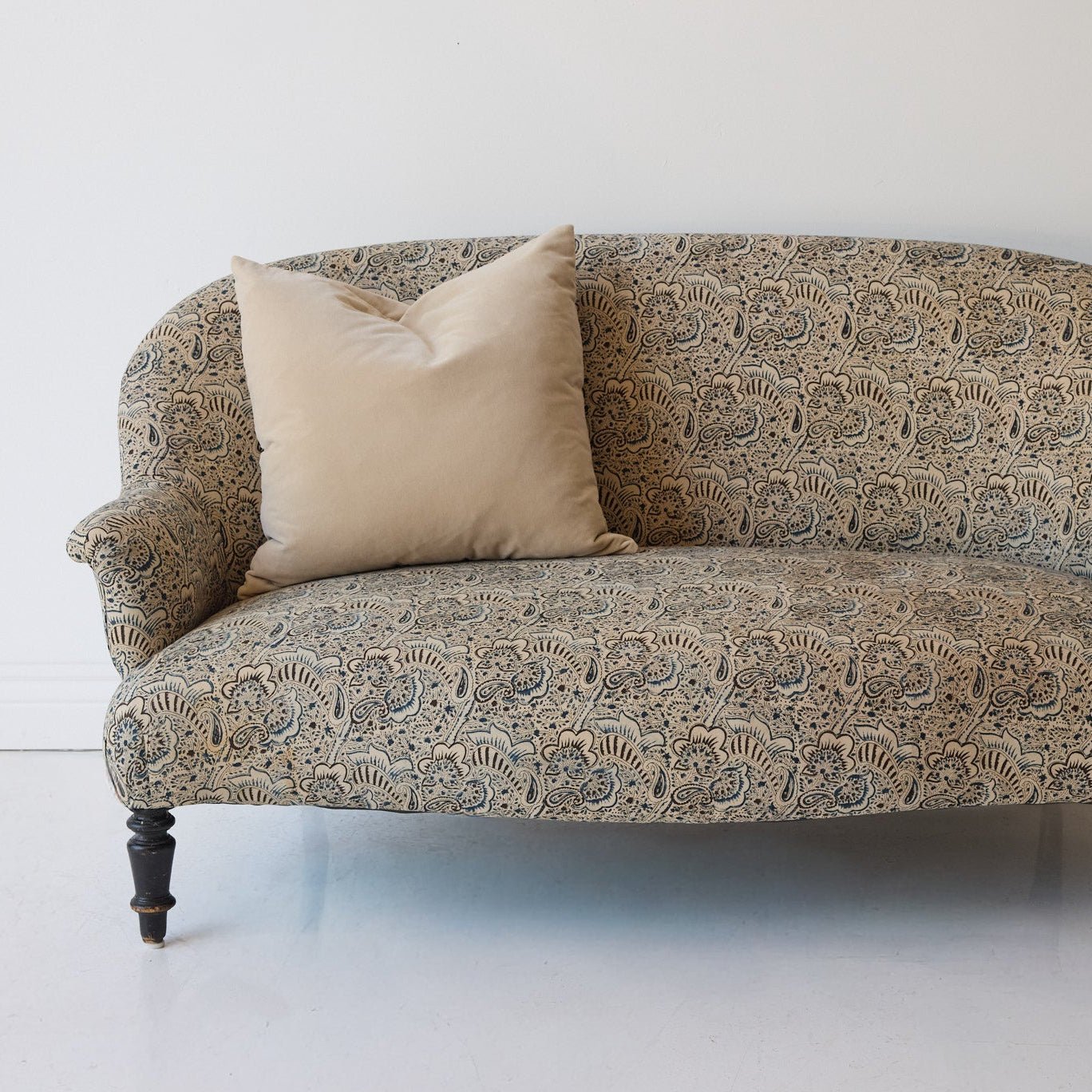 Upholstered Vintage Crapaud Settee | Alexandra Indigo - elsie green - Furniture