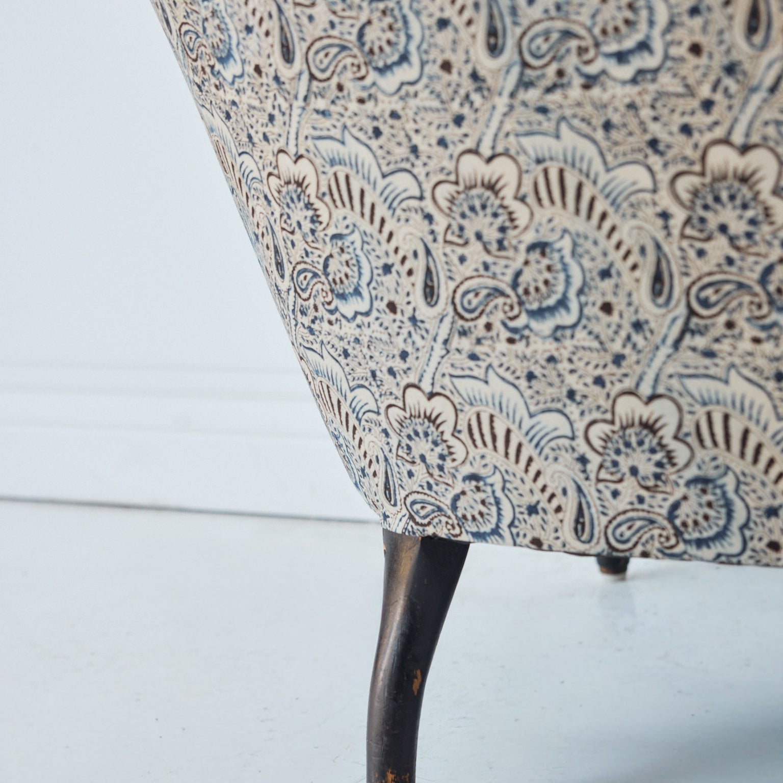 Upholstered Vintage Crapaud Settee | Alexandra Indigo - elsie green - Furniture