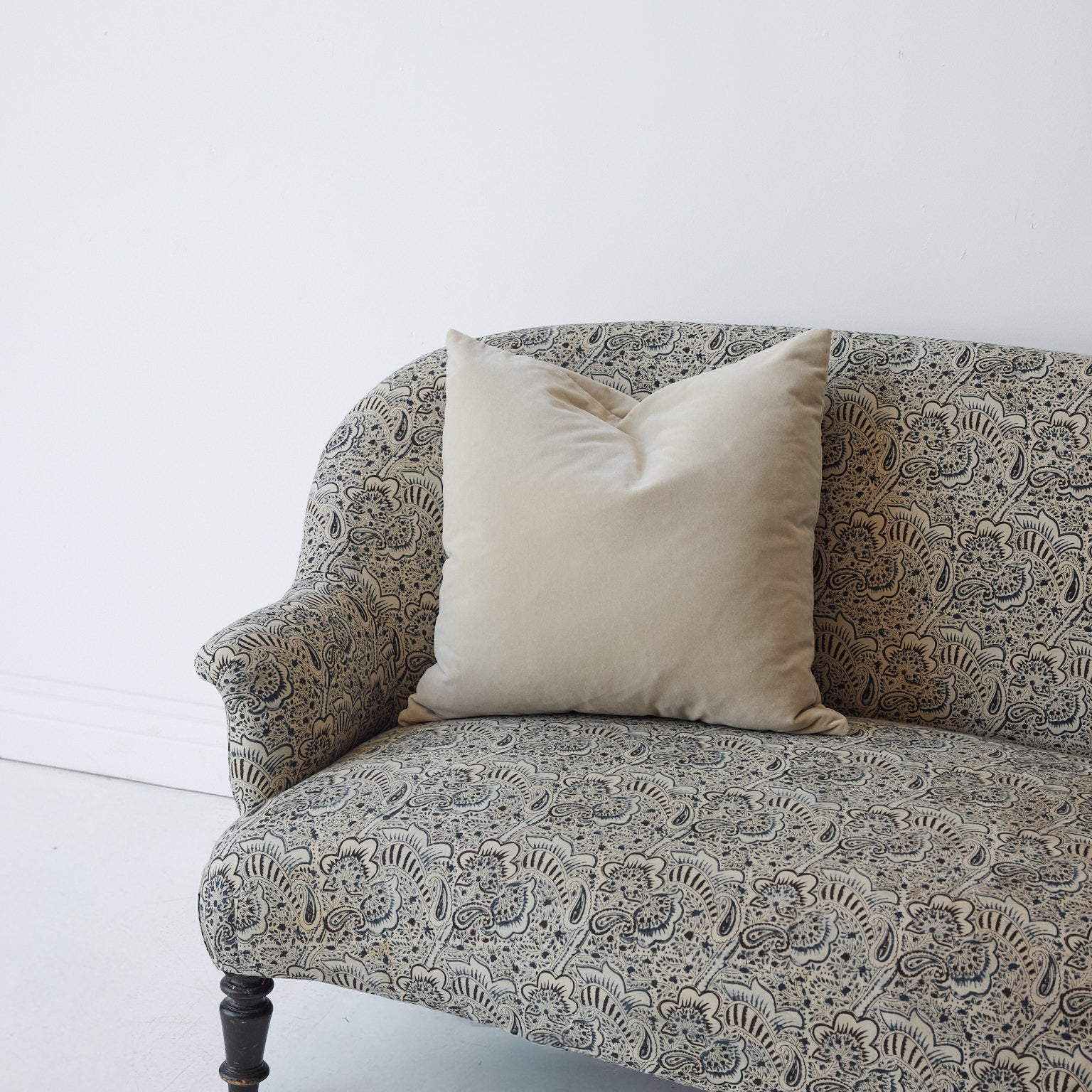 Upholstered Vintage Crapaud Settee | Alexandra Indigo - elsie green - Furniture