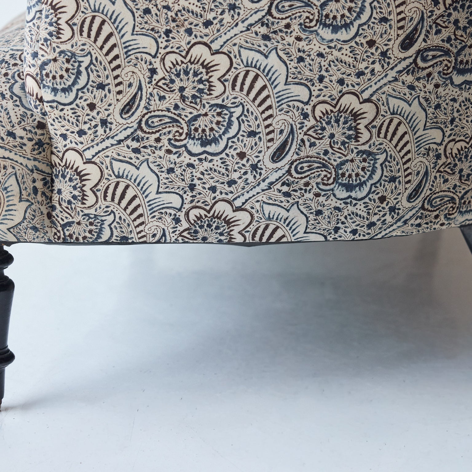 Upholstered Vintage Crapaud Settee | Alexandra Indigo - elsie green - Furniture