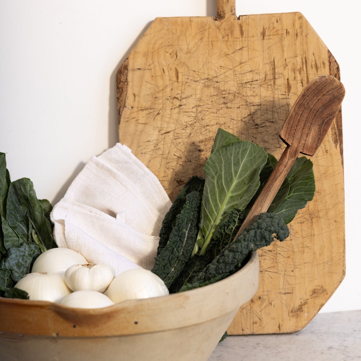 Very Large Antique Tian with Wood Spoon - elsie green - the french kitchen
