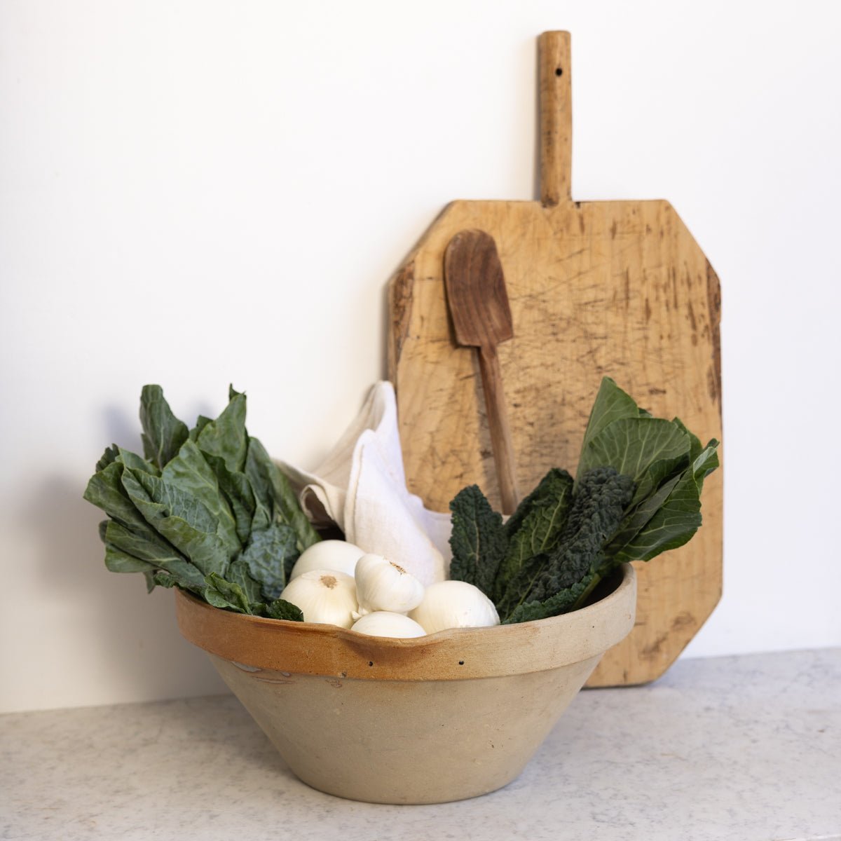 Very Large Antique Tian with Wood Spoon - elsie green - the french kitchen