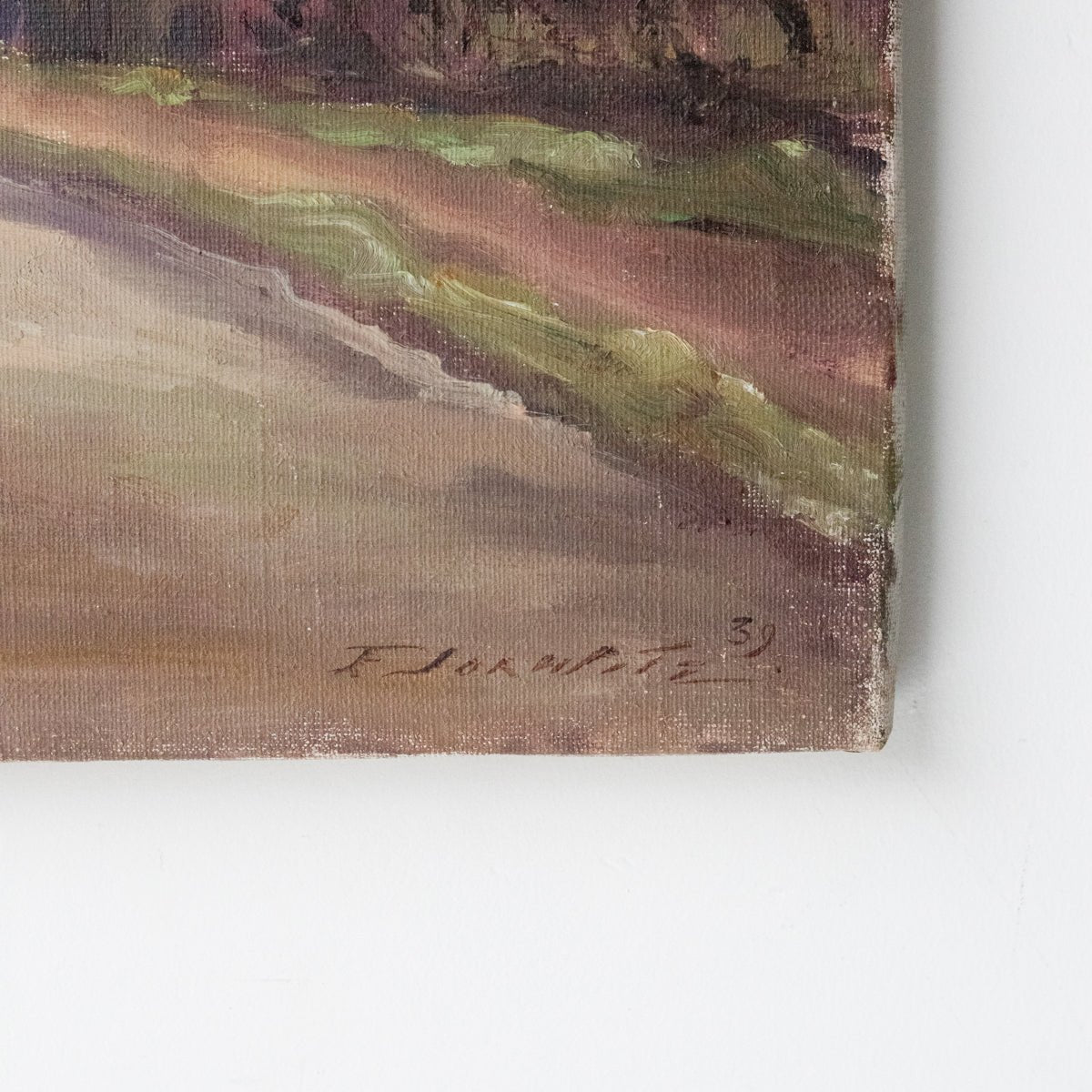 Village De Bourgogne Oil Painting | Dated 1939 - elsie green - Art