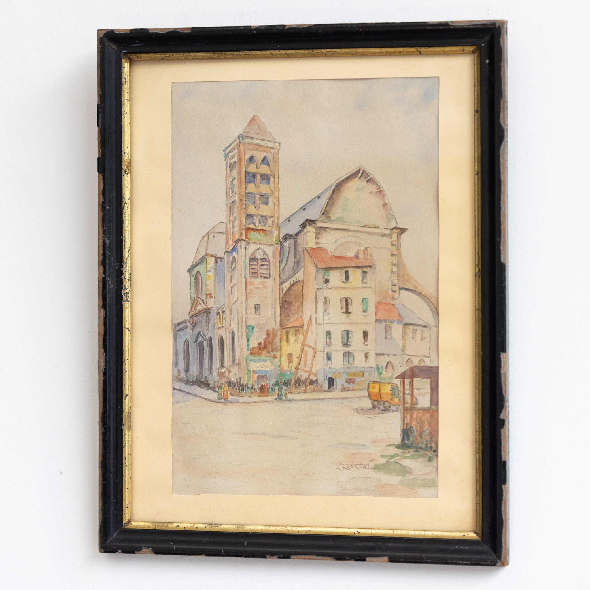 Village Scene Watercolor Painting - elsie green - art