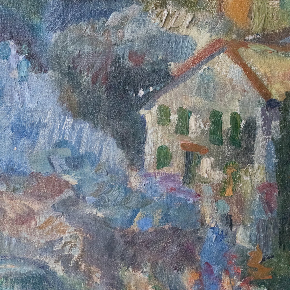 Village With Laurel Trees Oil Painting | Pierre Pruvost - elsie green - Art