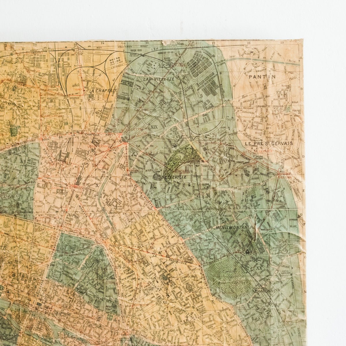 Vintage 1920s Paris Map - elsie green - art