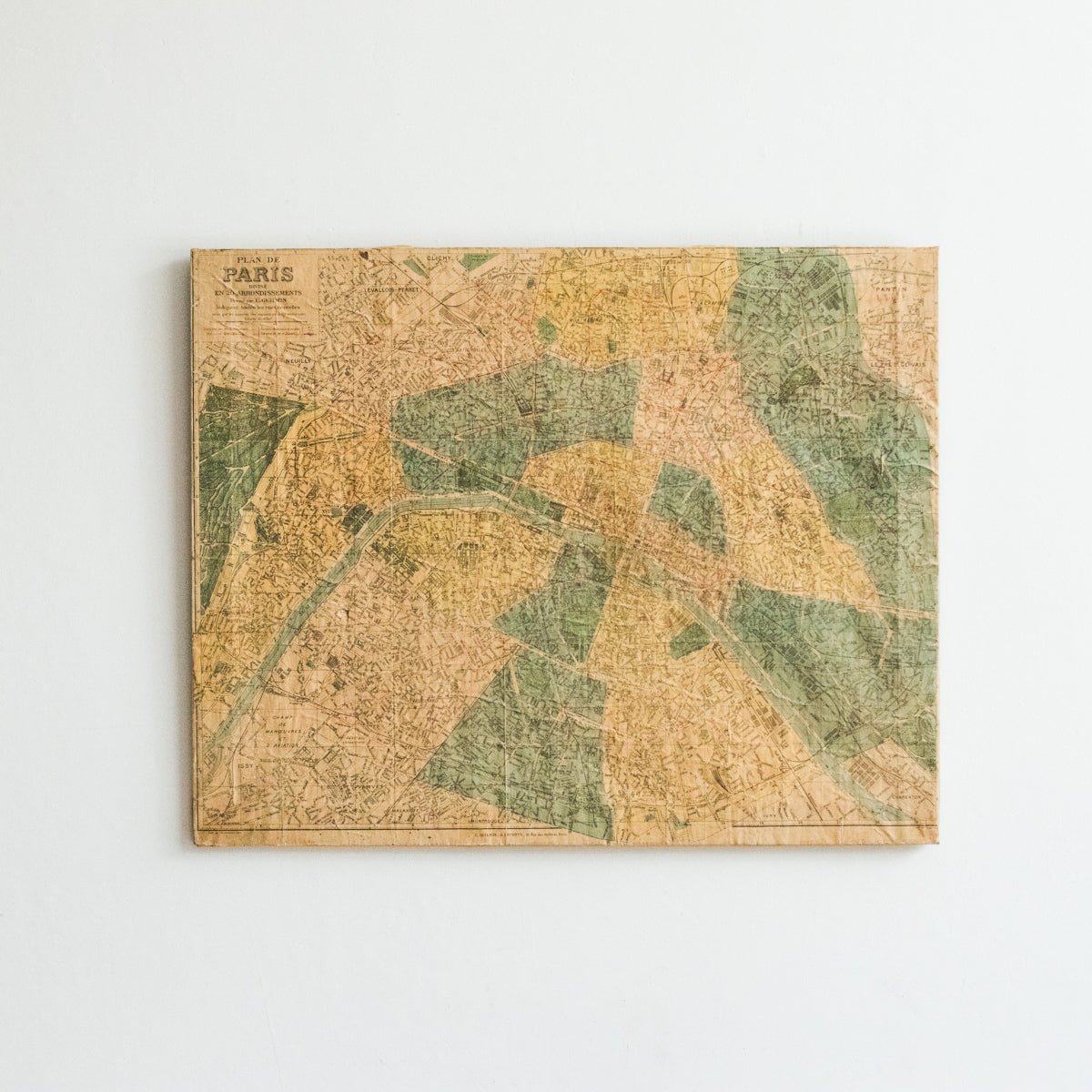 Vintage 1920s Paris Map - elsie green - art