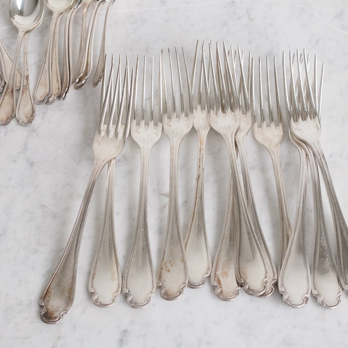 Vintage Alfenide Flatware Set of 37 - elsie green - The French Kitchen