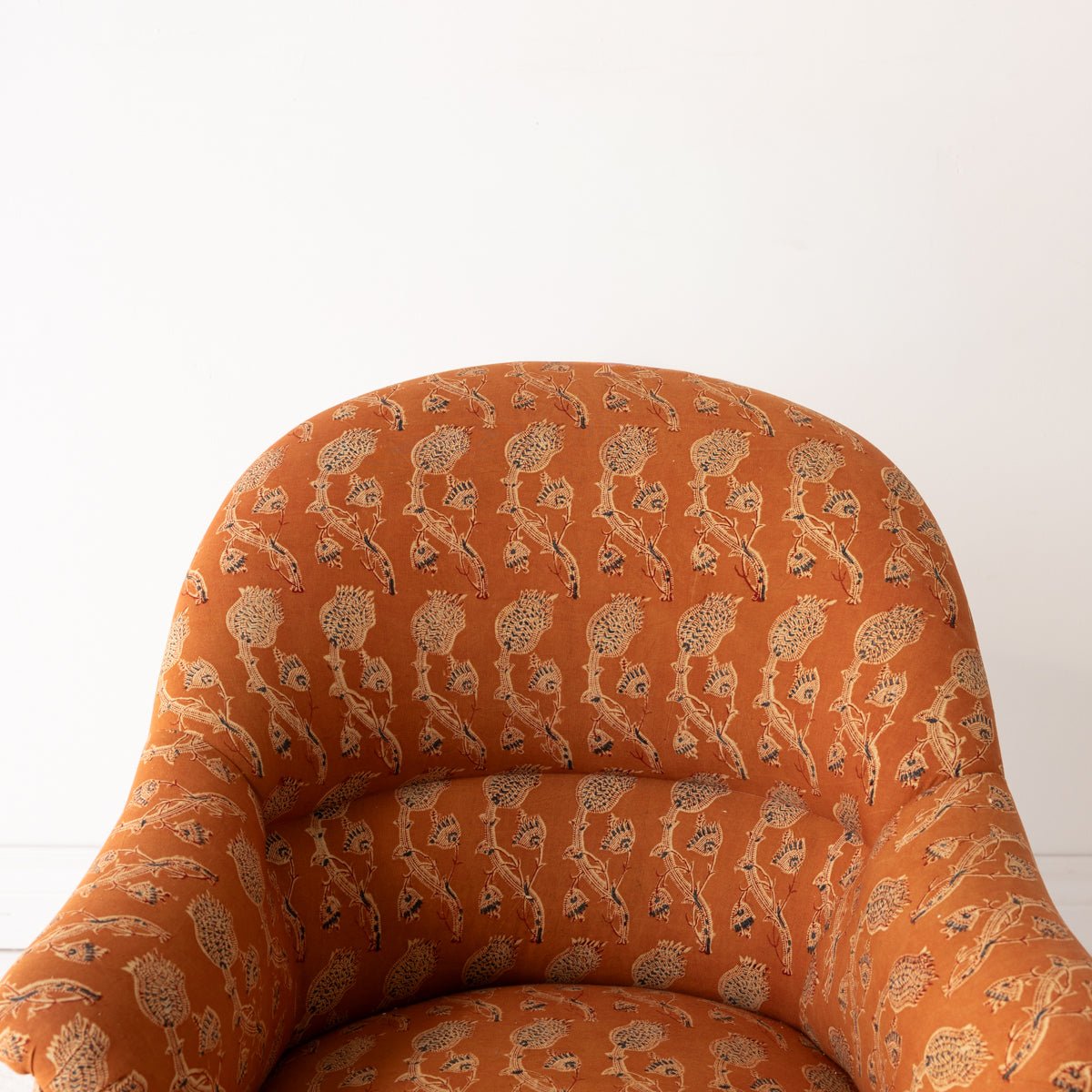 Vintage Block Print Crapaud Chair | Rupa Saffron - elsie green - furniture