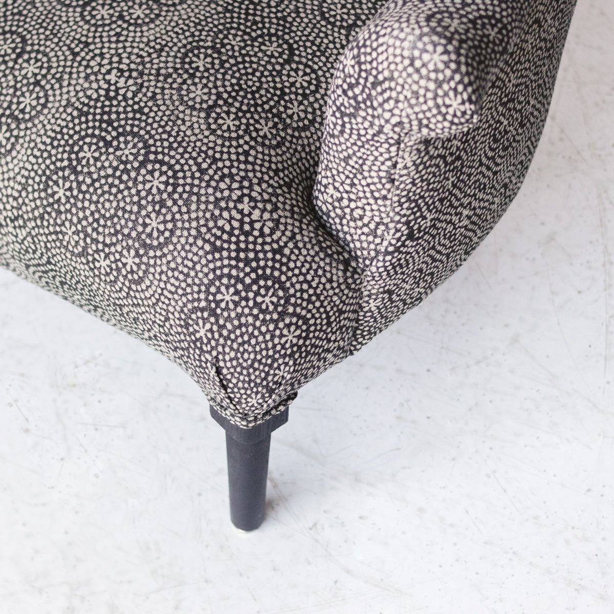 Vintage Block Print Crapaud Chair | Wisteria Noir - elsie green - Furniture