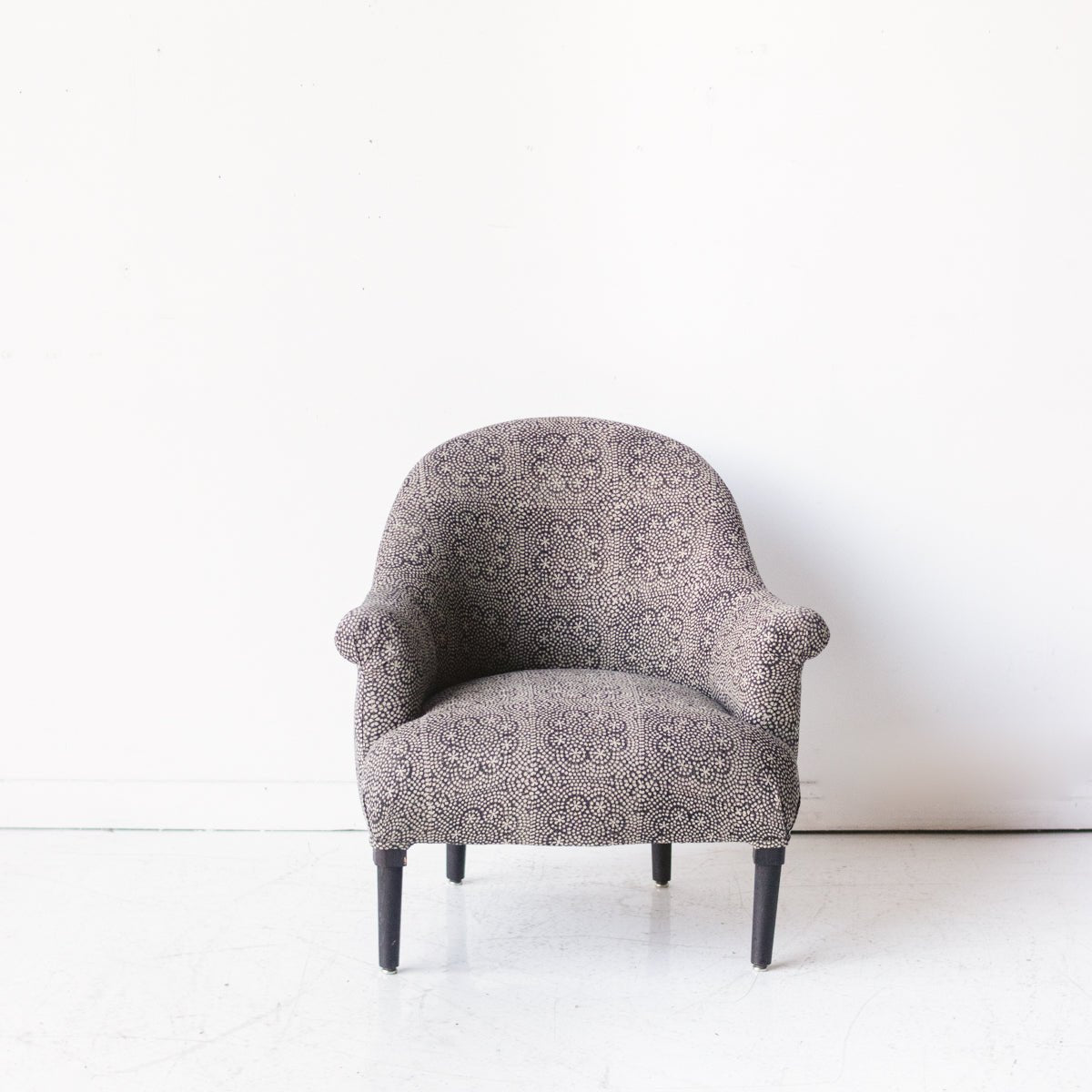 Vintage Block Print Crapaud Chair | Wisteria Noir - elsie green - Furniture