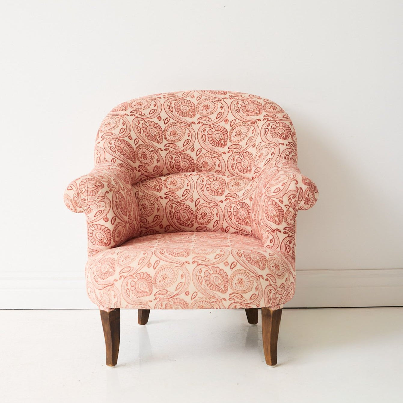 Vintage Block Print Crapaul Chair | Tavi Pink - elsie green - furniture