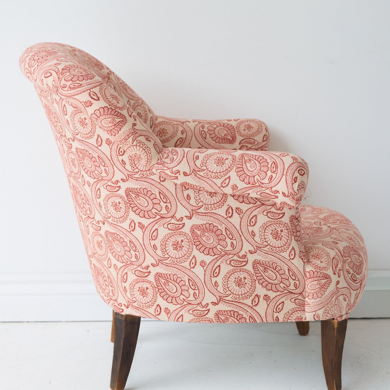 Vintage Block Print Crapaul Chair | Tavi Pink - elsie green - furniture