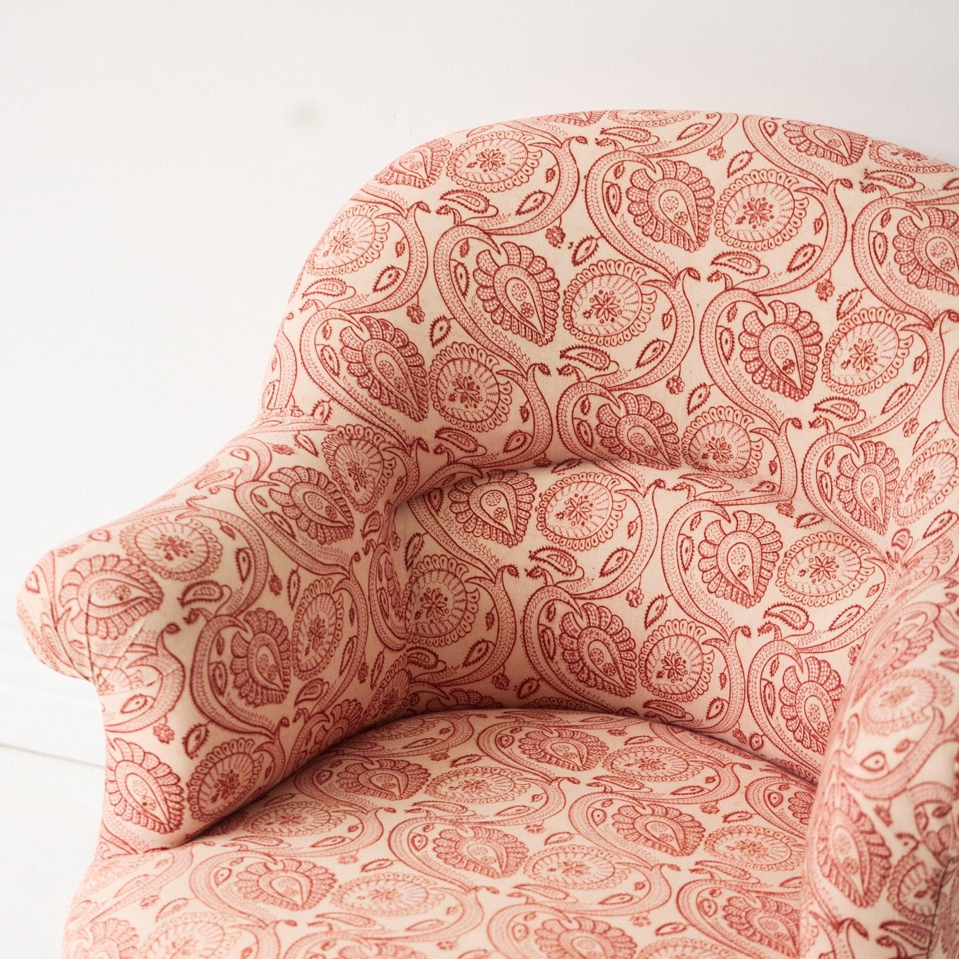 Vintage Block Print Crapaul Chair | Tavi Pink - elsie green - furniture