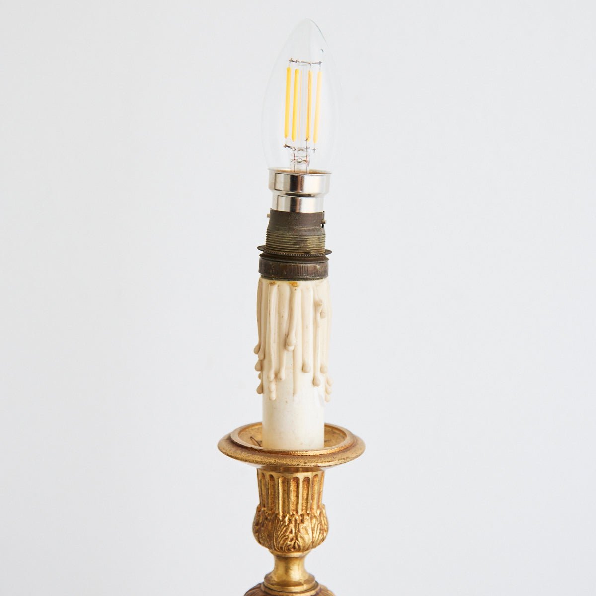 Vintage Brass Candlestick Lamp - elsie green - decor