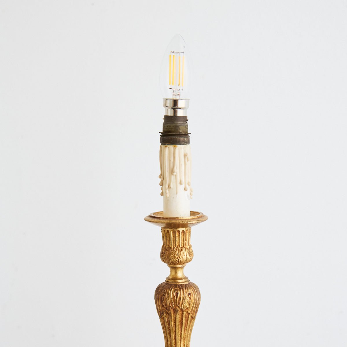 Vintage Brass Candlestick Lamp - elsie green - decor
