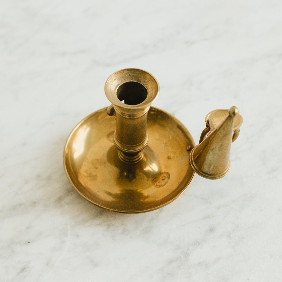 Vintage Brass Candlestick with Extinguisher - elsie green - decor