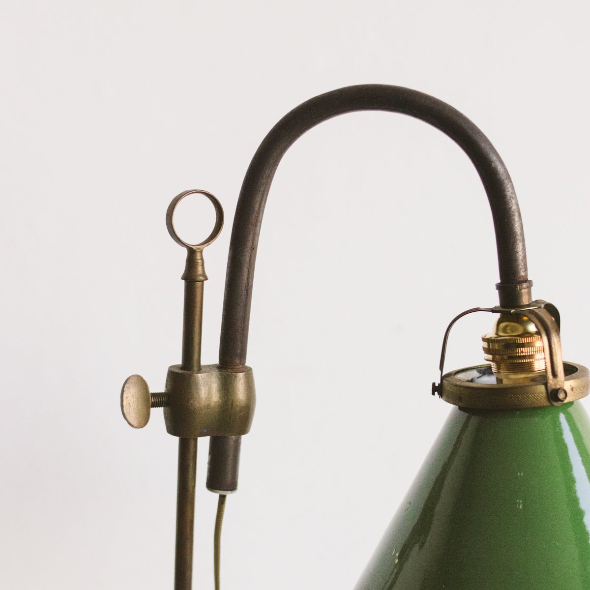 Vintage Brass & Enamel Task Lamp - elsie green - decor
