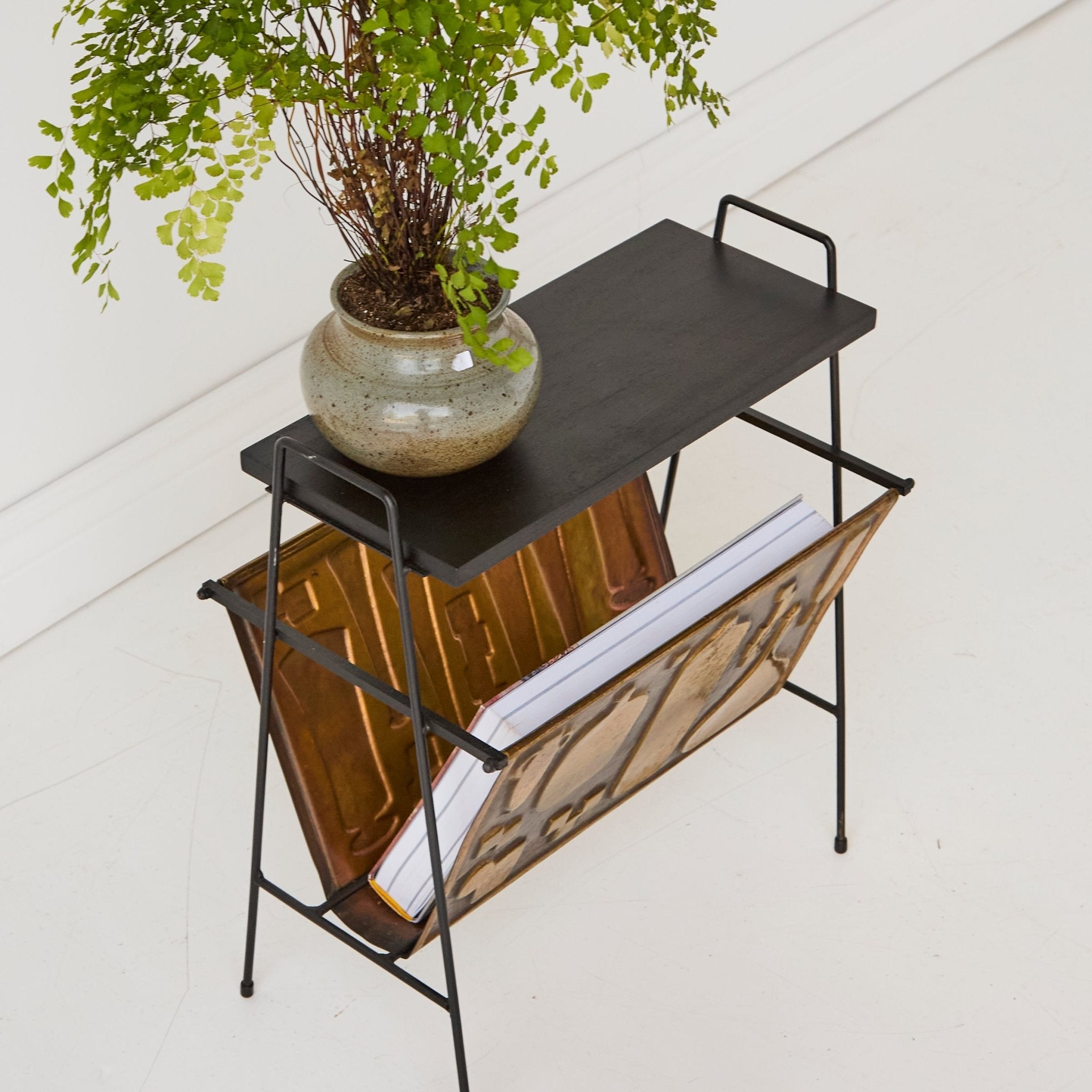 Vintage Brass Magazine Stand - elsie green - decor