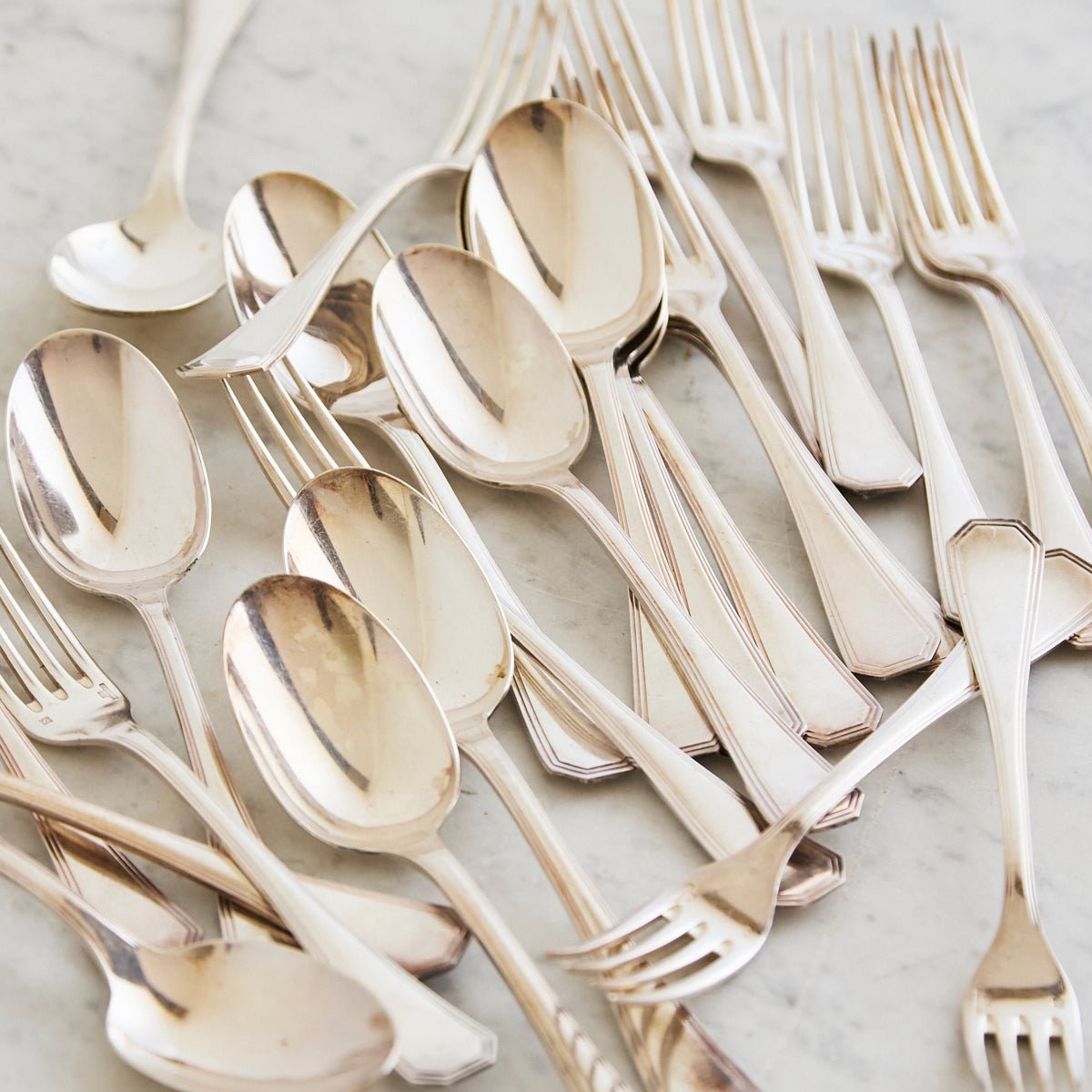 Vintage Christofle America Fork & Spoon | Set of 24 Pieces - elsie green - the french kitchen