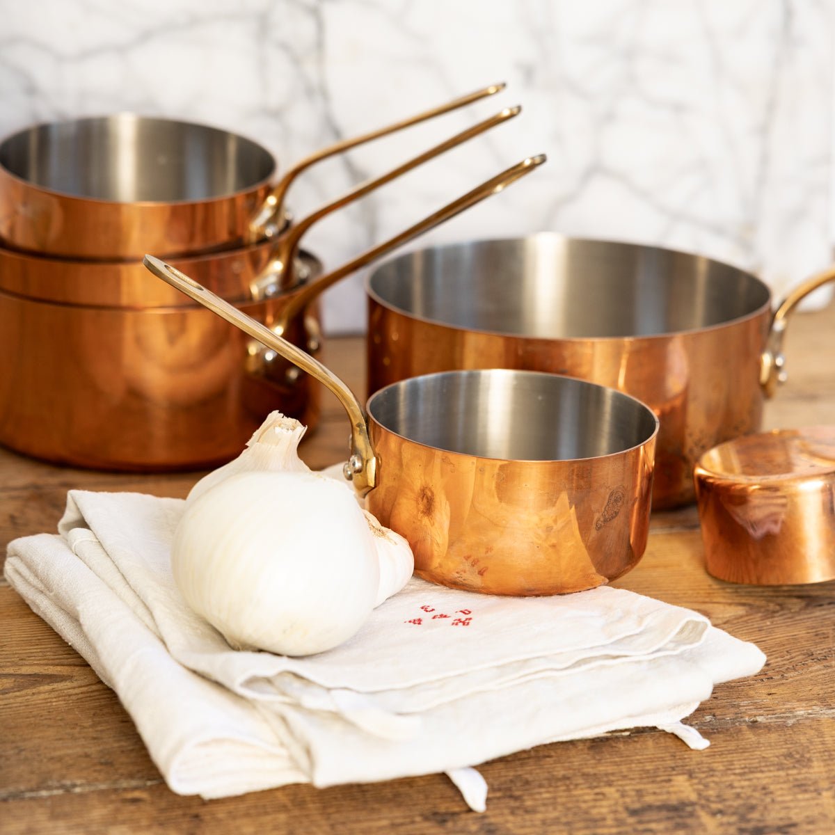 Vintage Copper Pot Set of 6 - elsie green - the french kitchen
