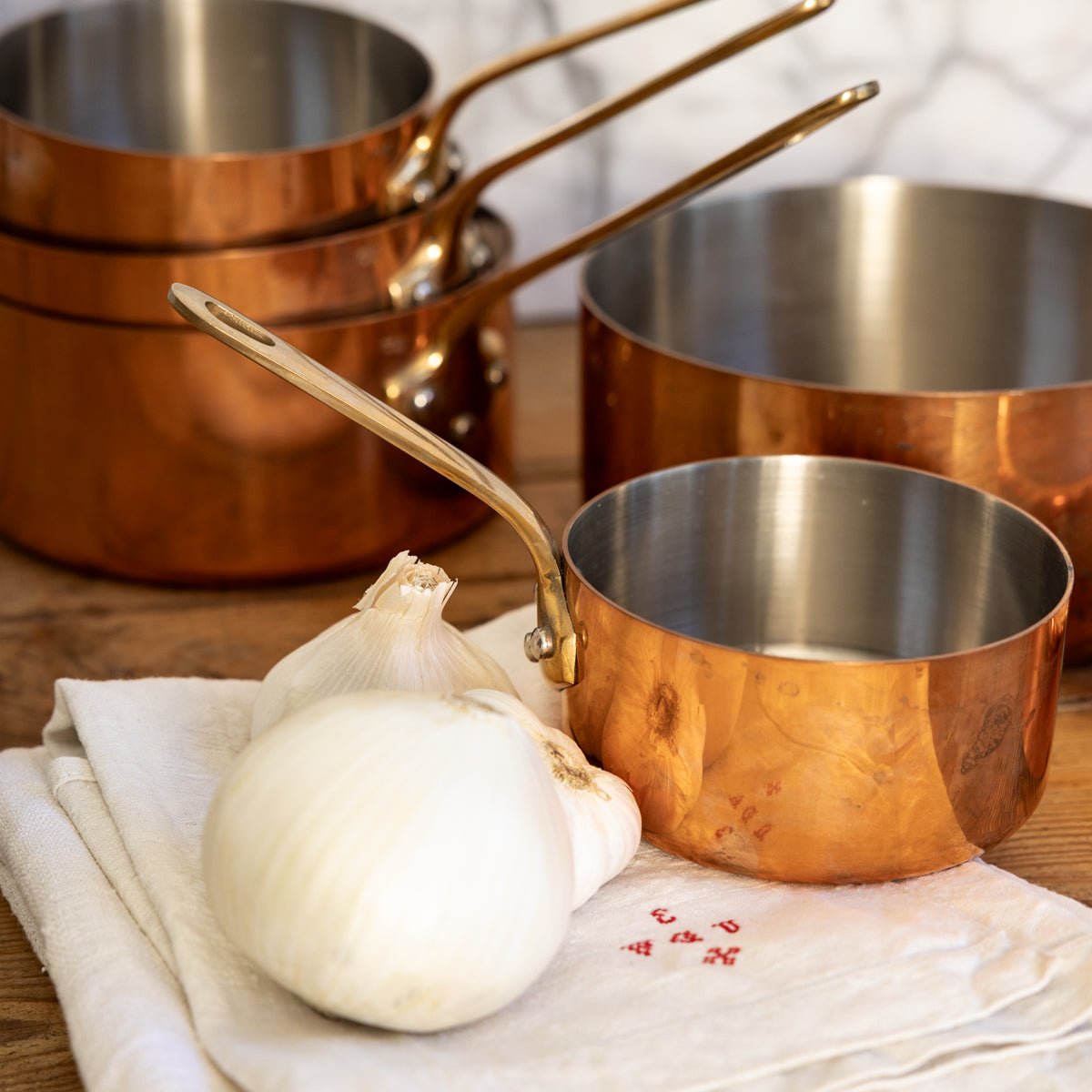Vintage Copper Pot Set of 6 - elsie green - the french kitchen
