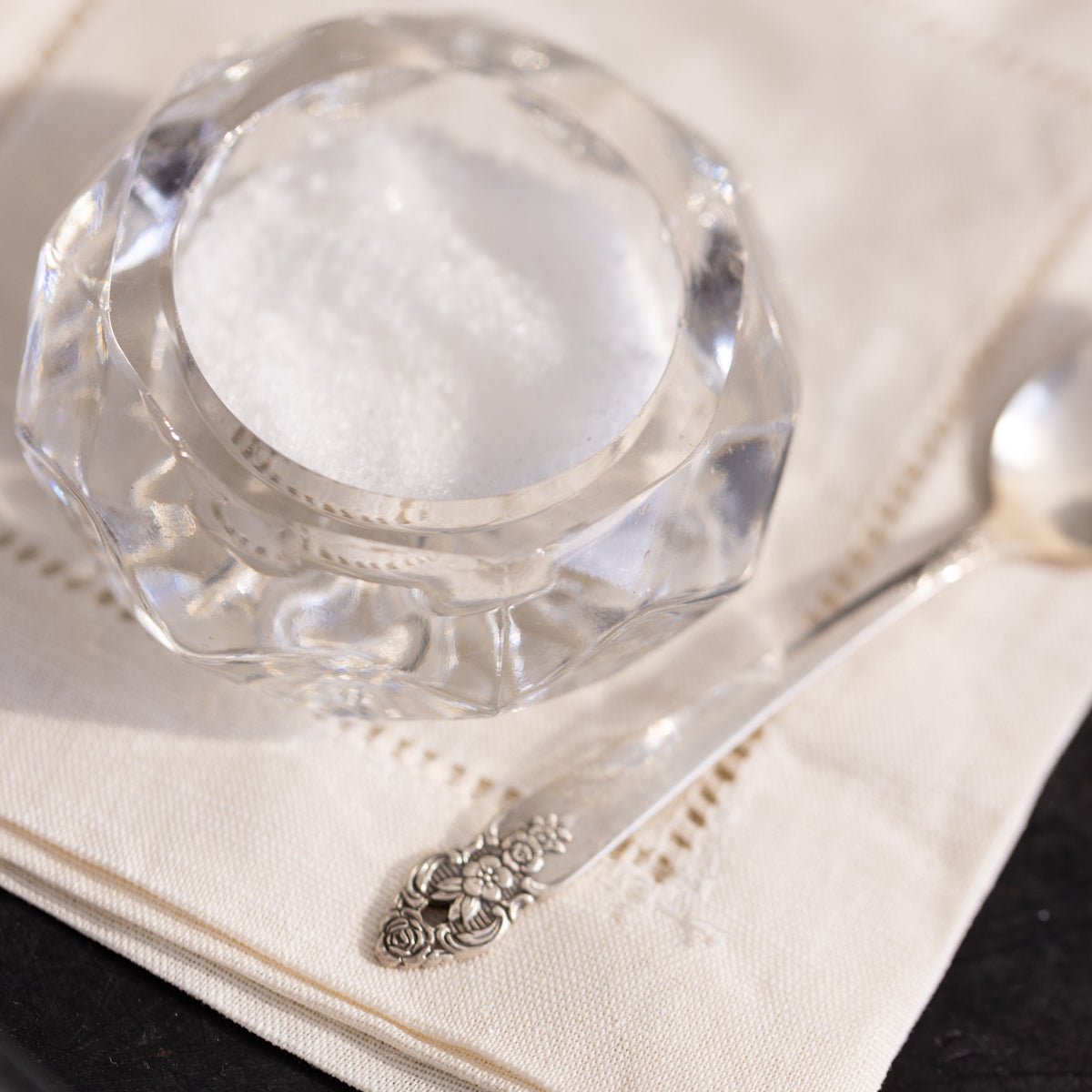 Vintage Crystal Salt Cellar - elsie green - the french kitchen