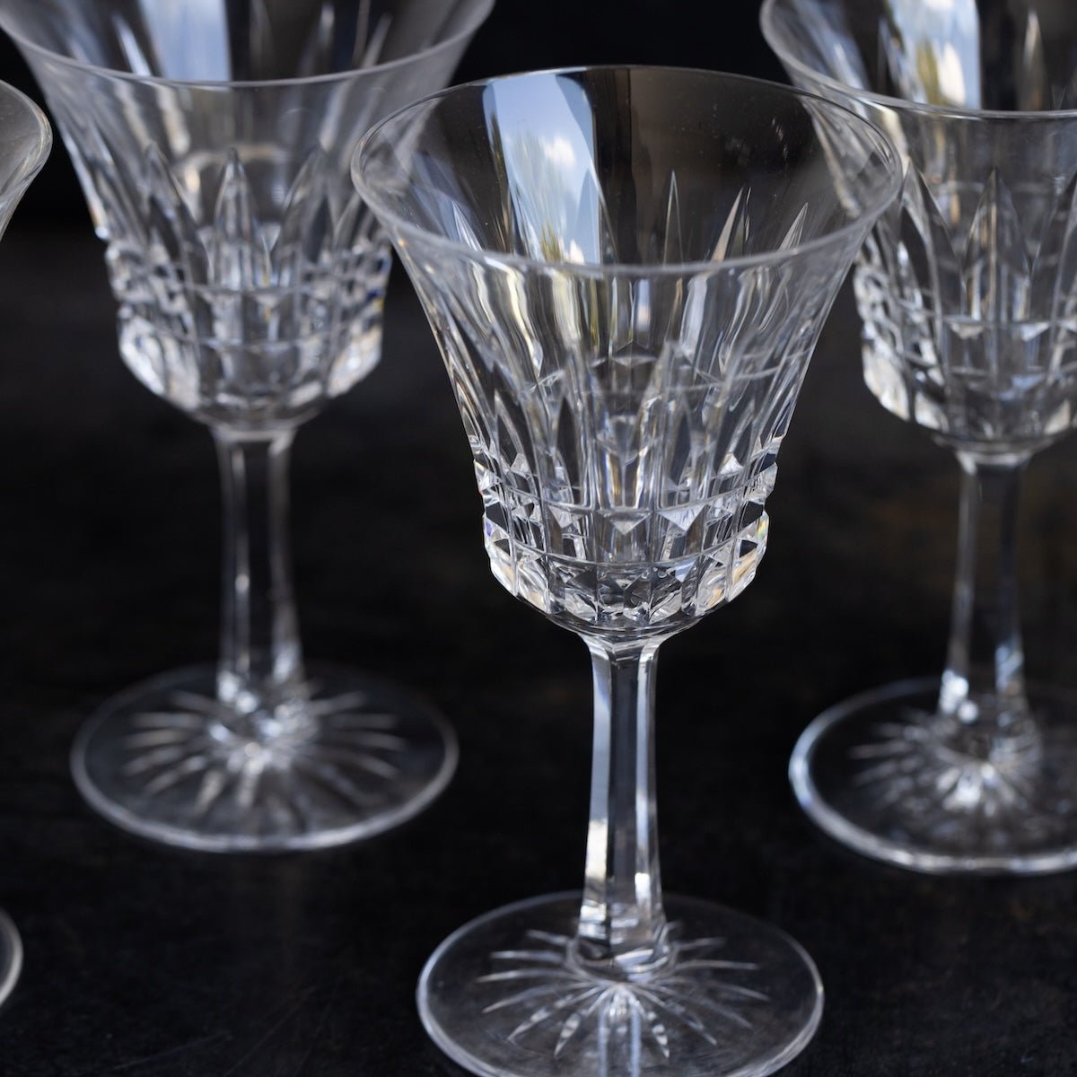 Vintage Crystal Wine Glass Set of 6 - elsie green - the french kitchen