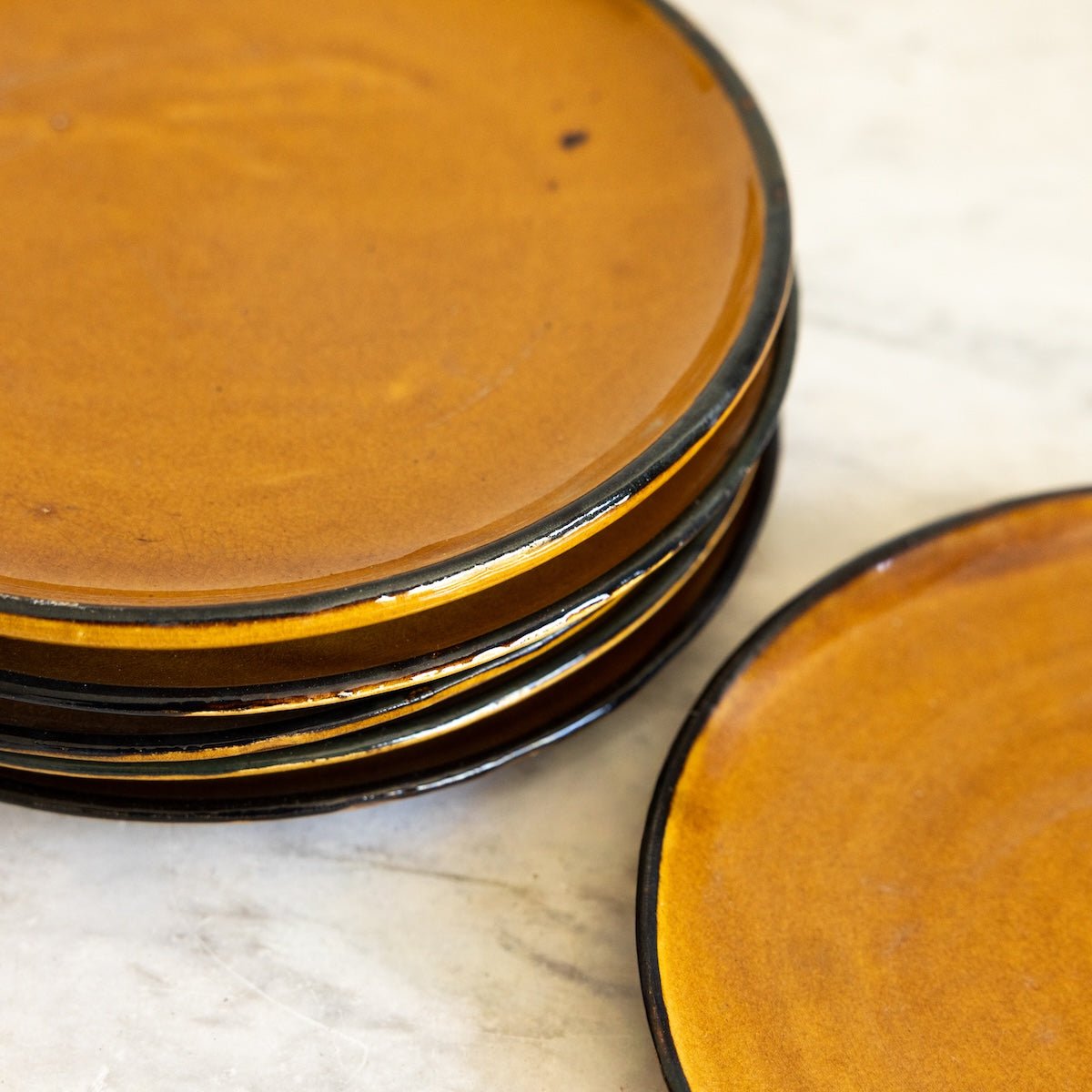 Vintage Dinner Plate with Provencal Glaze Set of 6 - elsie green - The French Kitchen