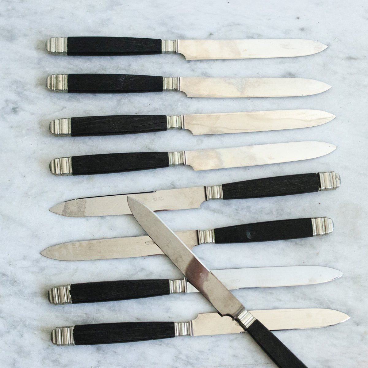 Vintage Ebonized Knife Set of 9 - elsie green - the french kitchen