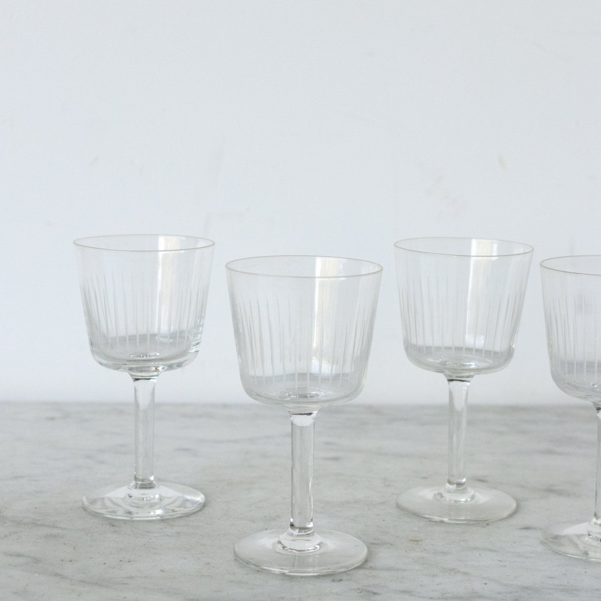 Vintage Etched Glass Set of 4 - elsie green - the french kitchen
