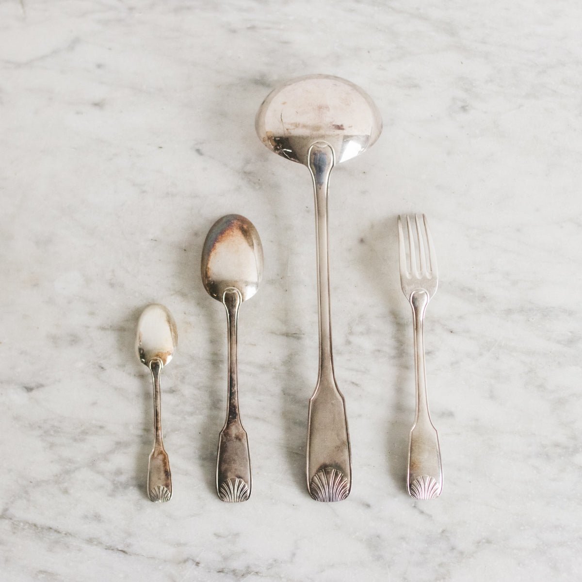 Vintage French Coquille Flatware Set of 37 - elsie green - The French Kitchen