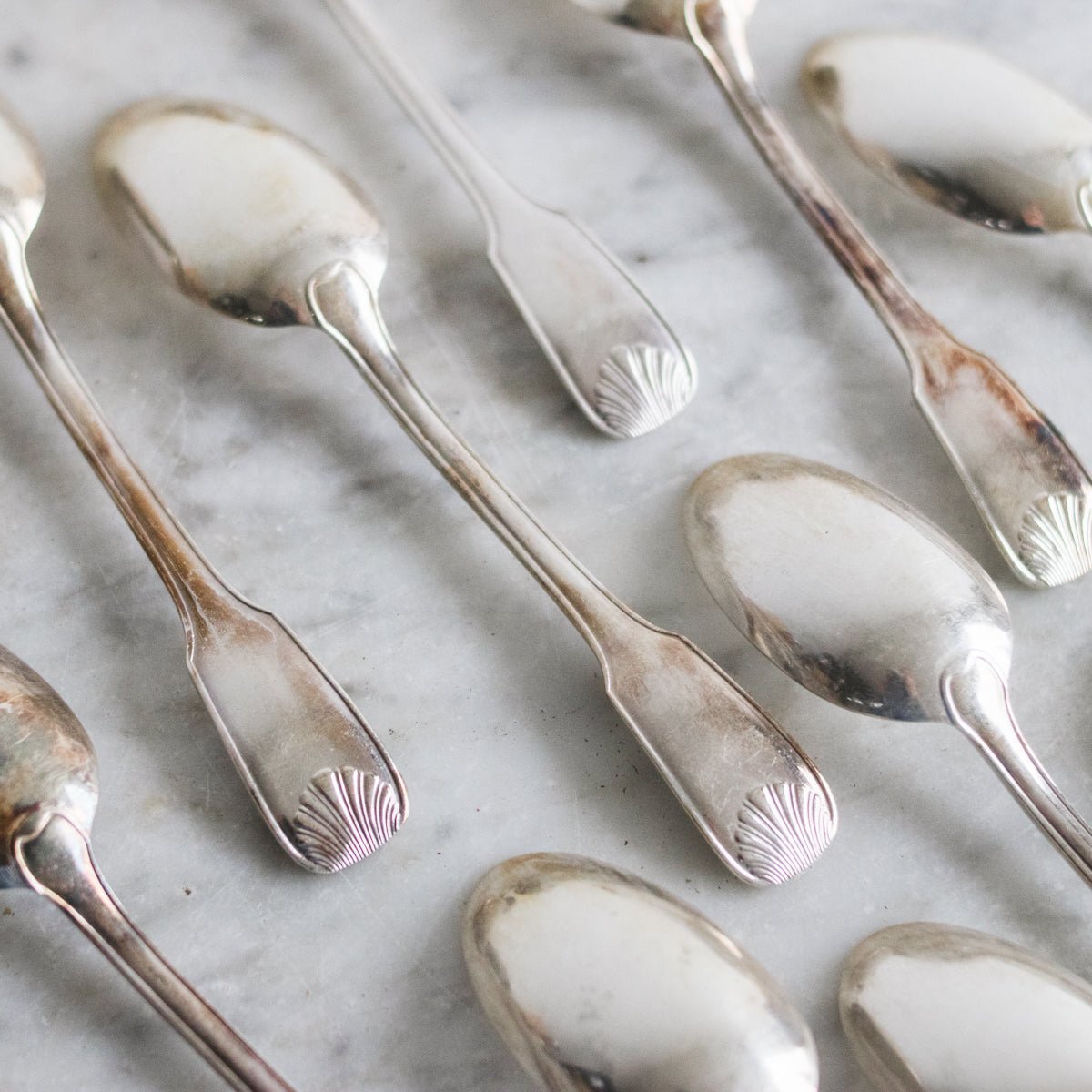 Vintage French Coquille Flatware Set of 37 - elsie green - The French Kitchen