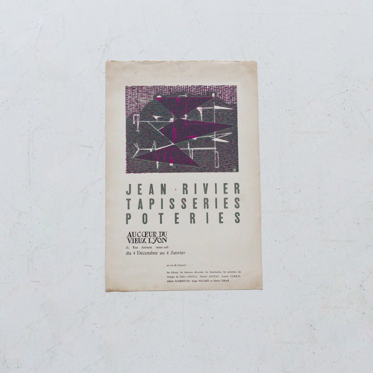 Vintage French Exhibit Poster | Jean Rivier - elsie green - art