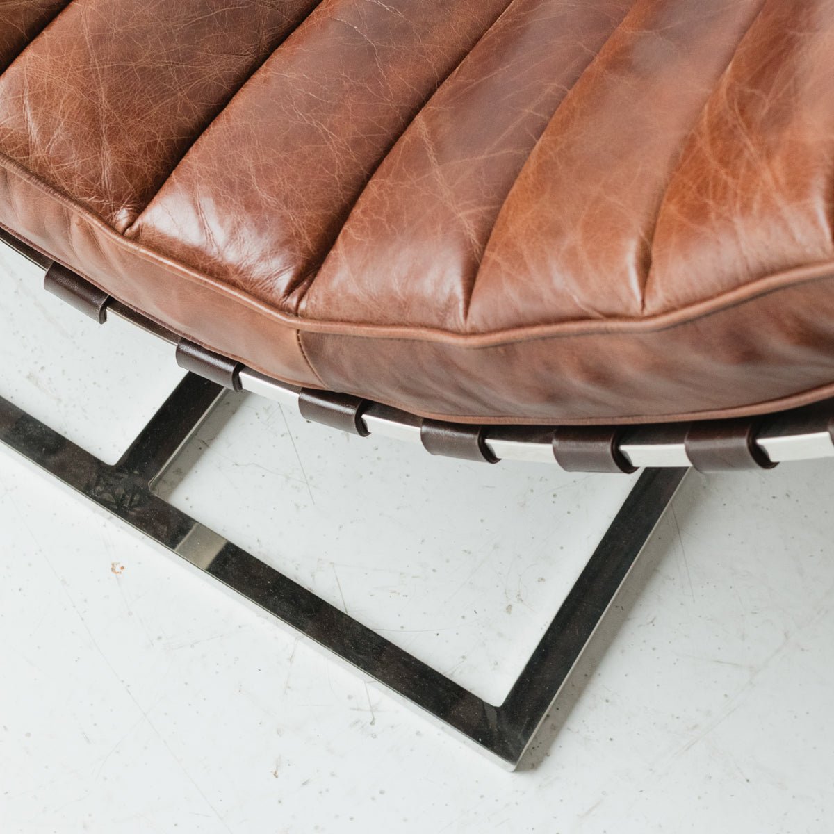 Vintage Leather Chaise - elsie green - furniture