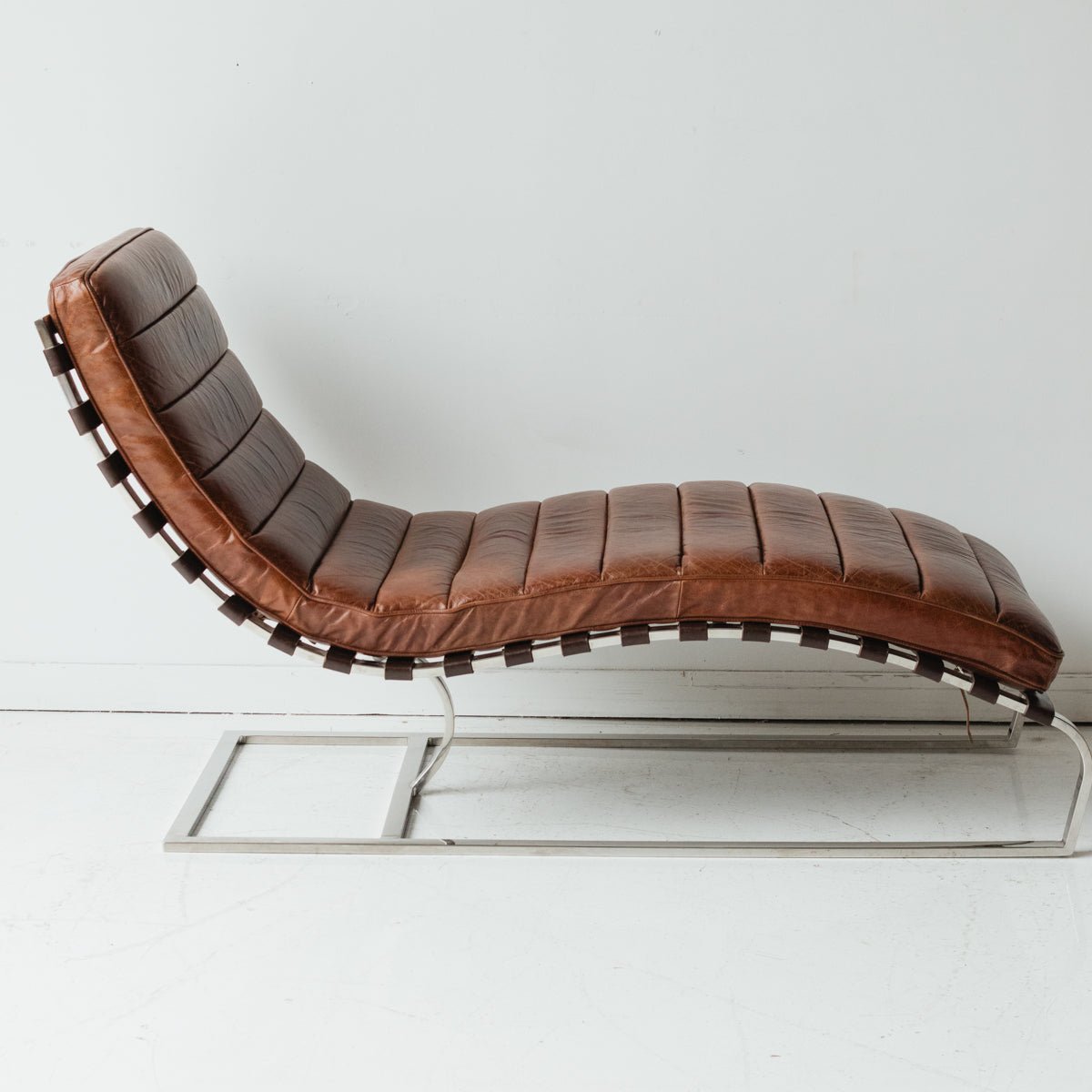 Vintage Leather Chaise - elsie green - furniture