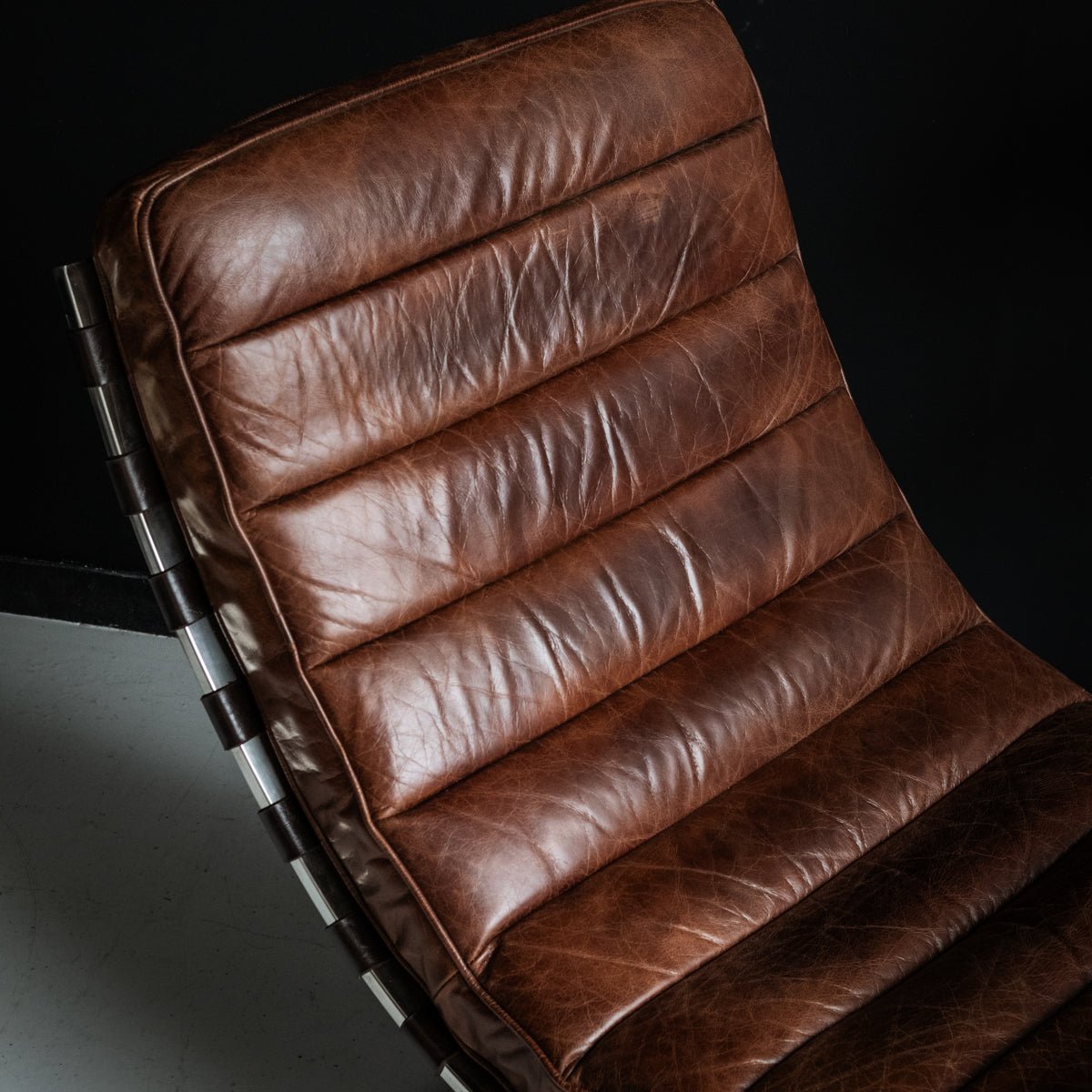 Vintage Leather Chaise - elsie green - furniture