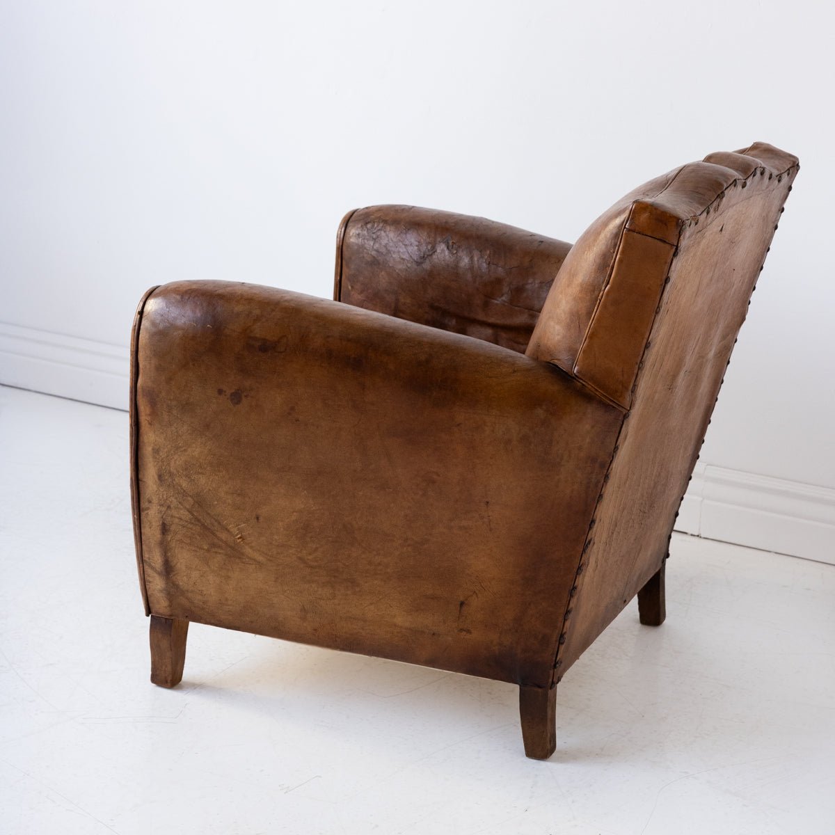 Vintage Leather Club Chair - elsie green - furniture
