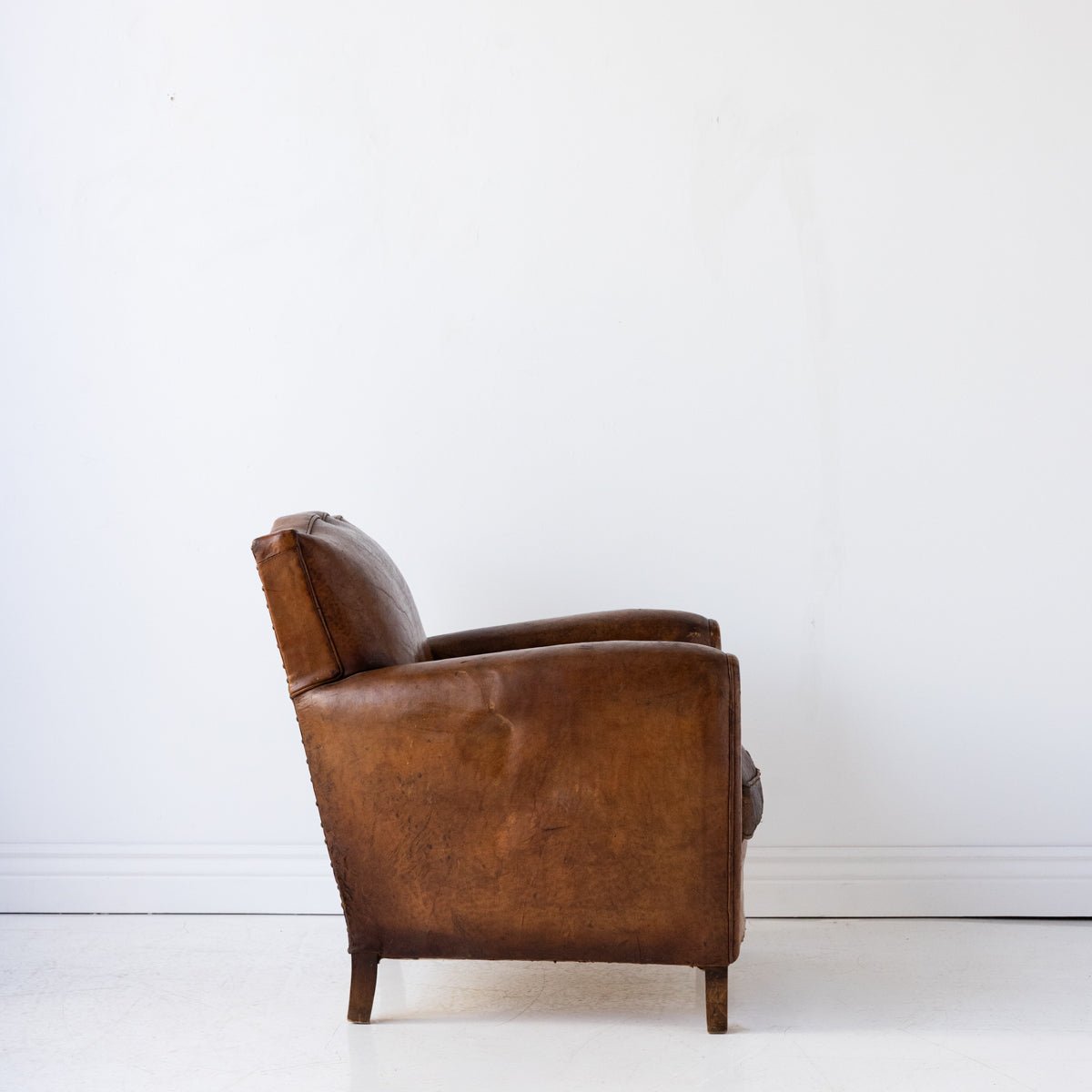 Vintage Leather Club Chair - elsie green - furniture