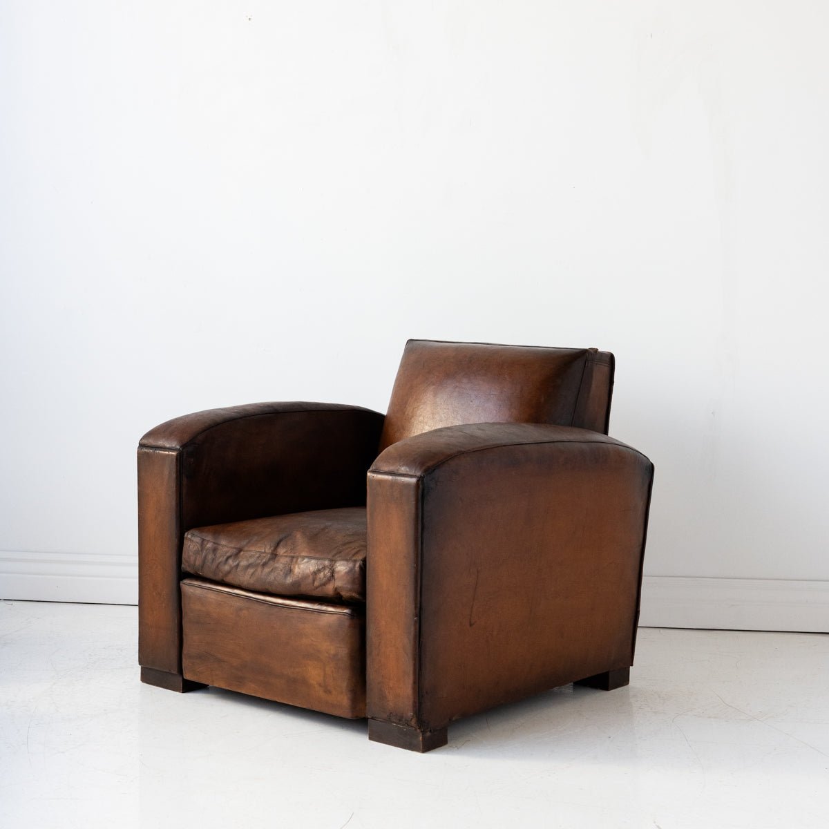 Vintage Leather Club Chair - elsie green - furniture