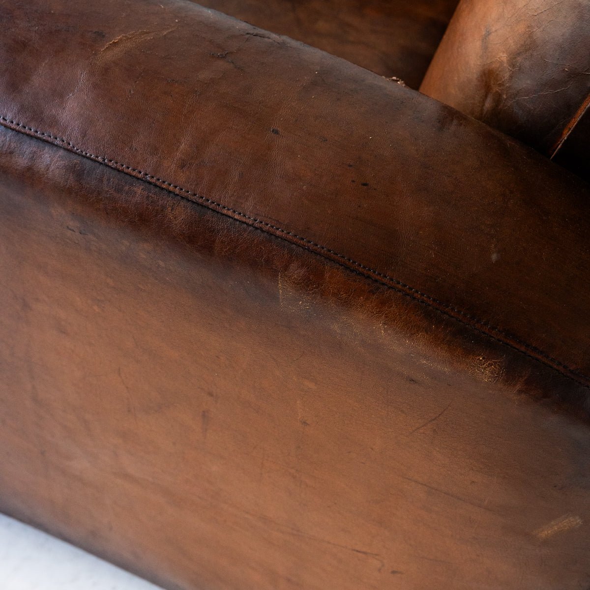 Vintage Leather Club Chair - elsie green - furniture
